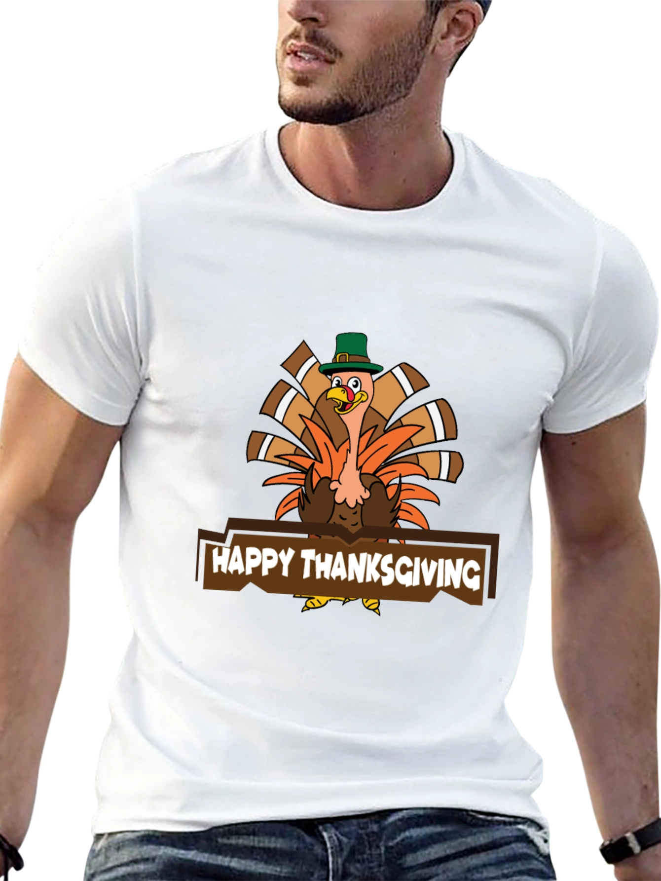 Black Thanksgiving Turkey T-Shirt - Holiday Graphic Tee view 13