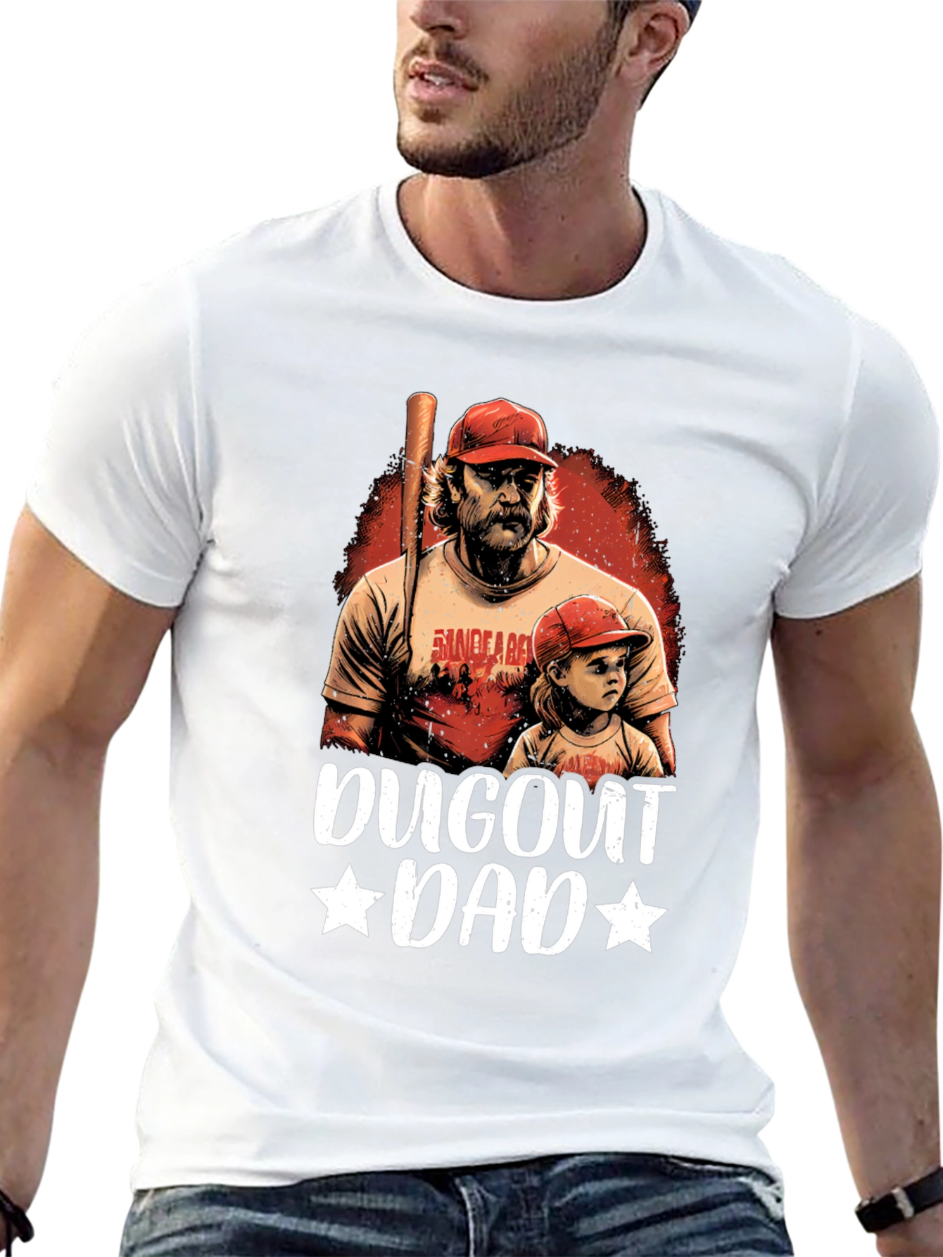 Black Dugout Dad Graphic Tee - Baseball Fan Apparel view 13