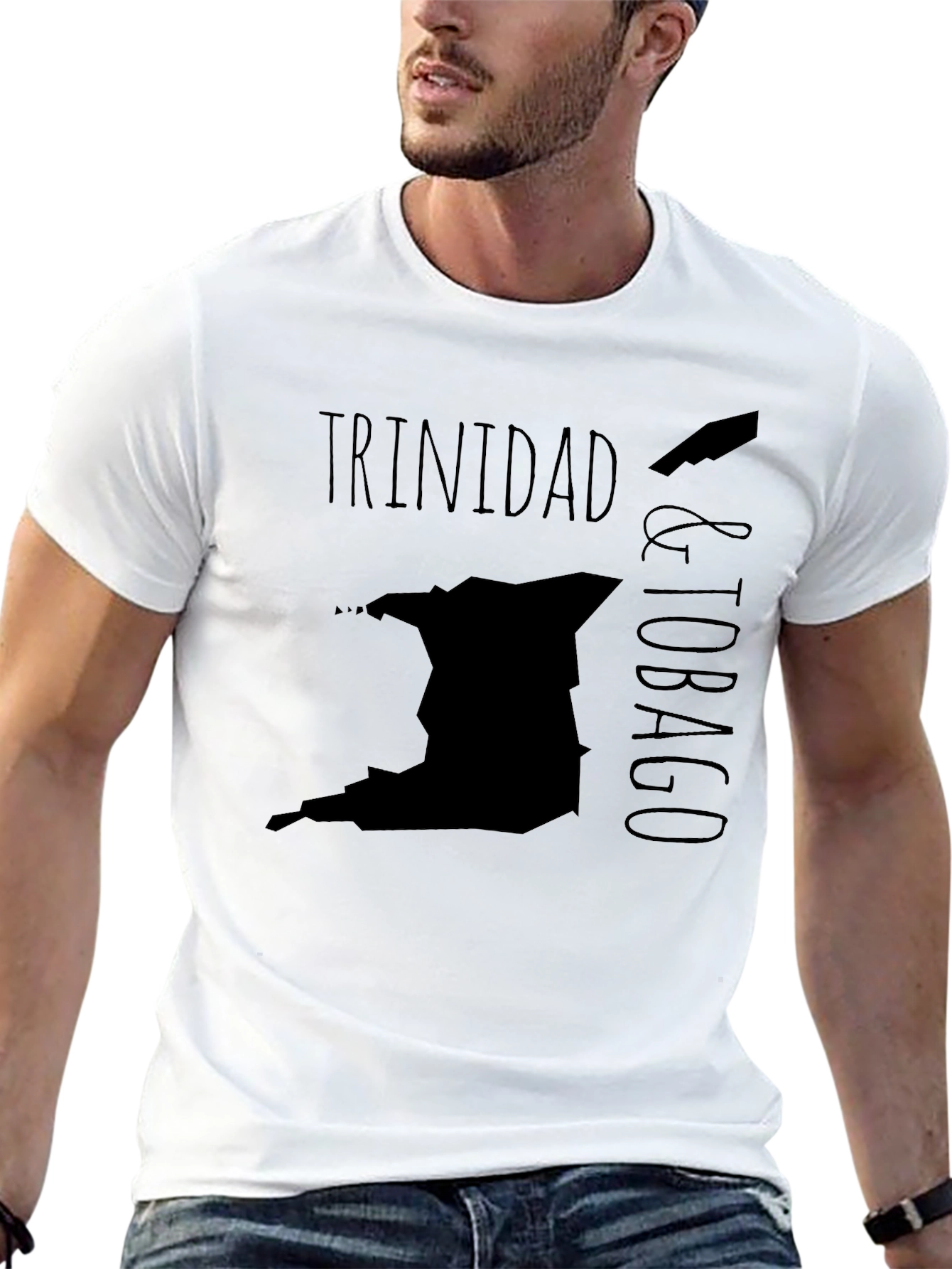 Trinidad & Tobago Map T-Shirt - Black Graphic Tee - 13