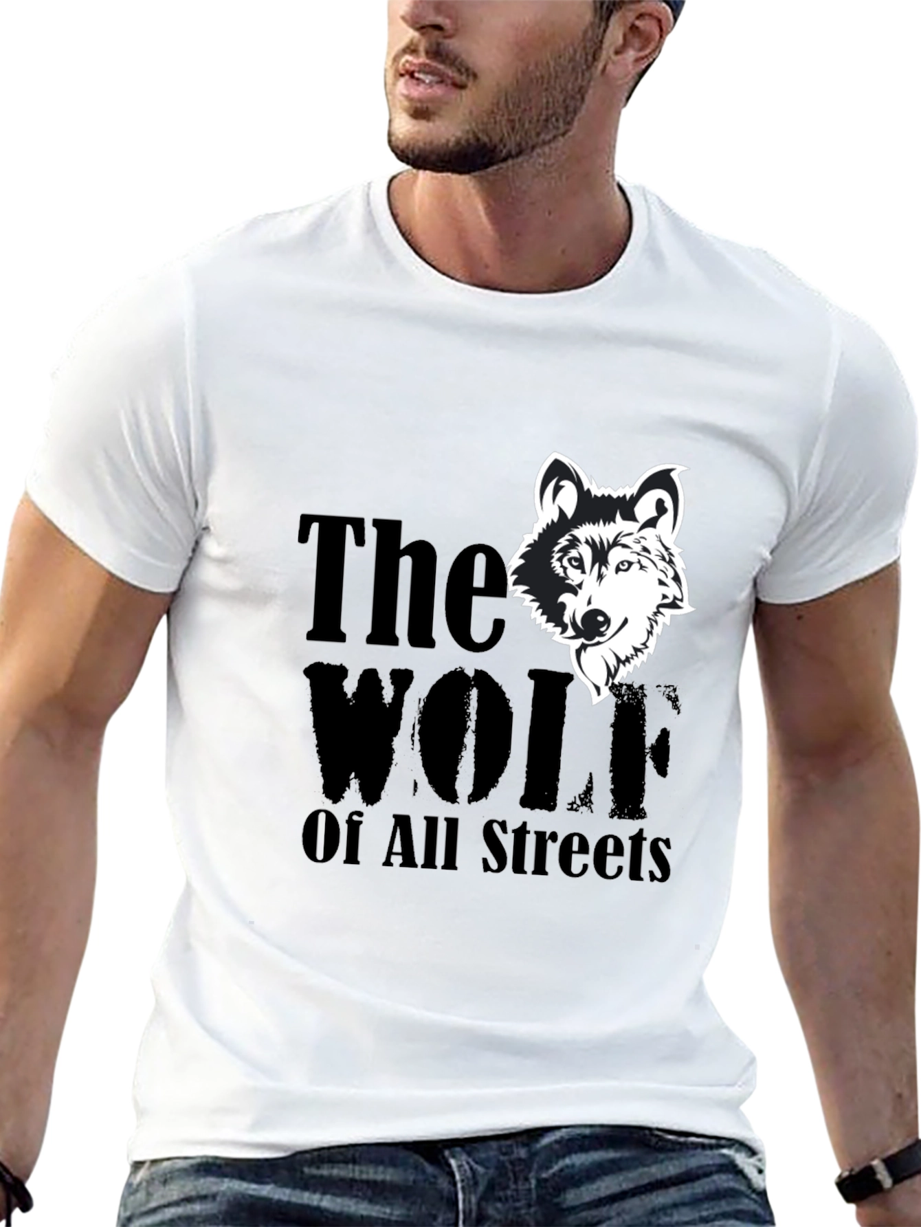Black The Wolf Of All Streets Graphic Tee view 13