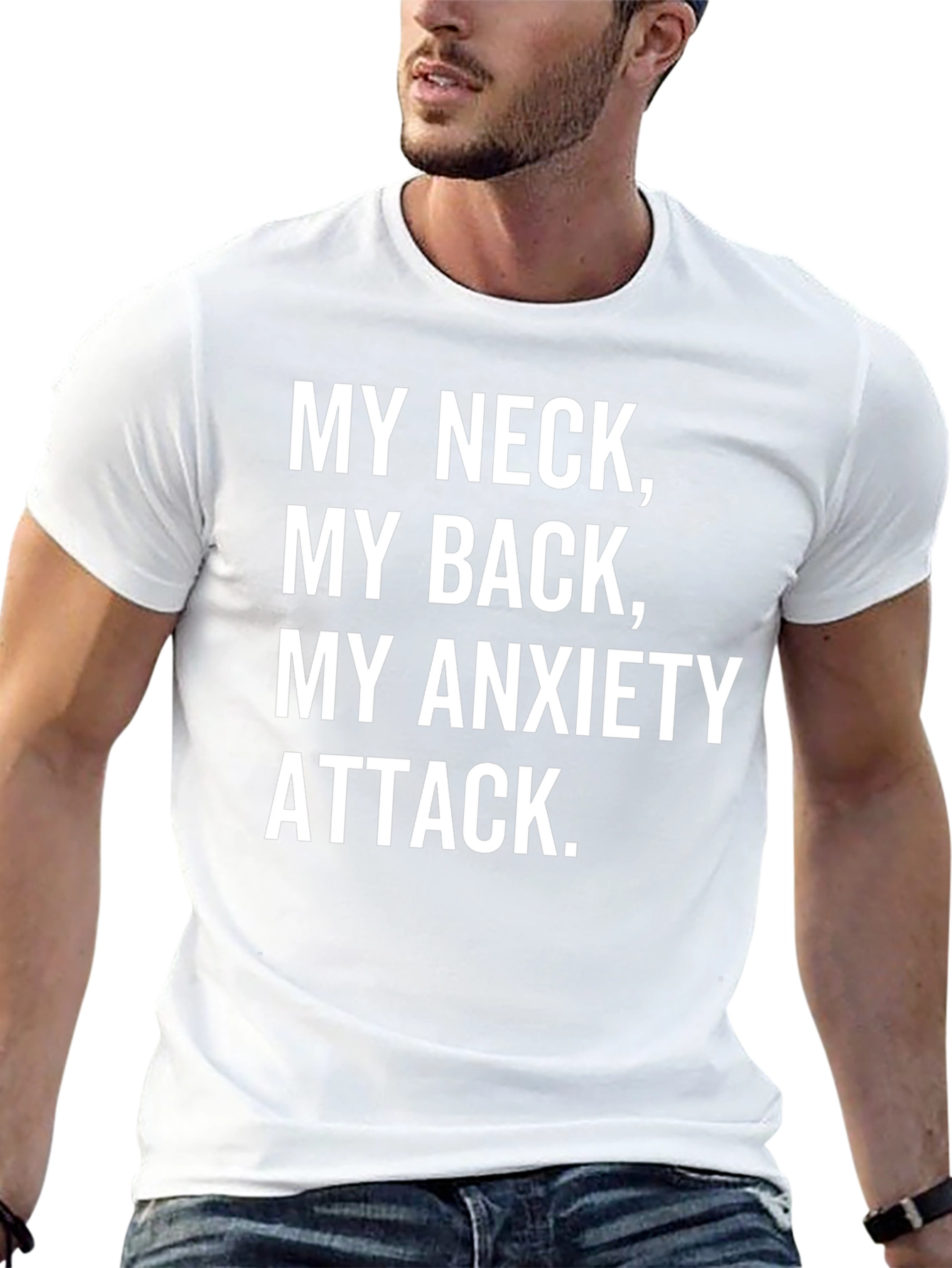 Black Humorous 'My Neck, My Back' Graphic T-Shirt view 13