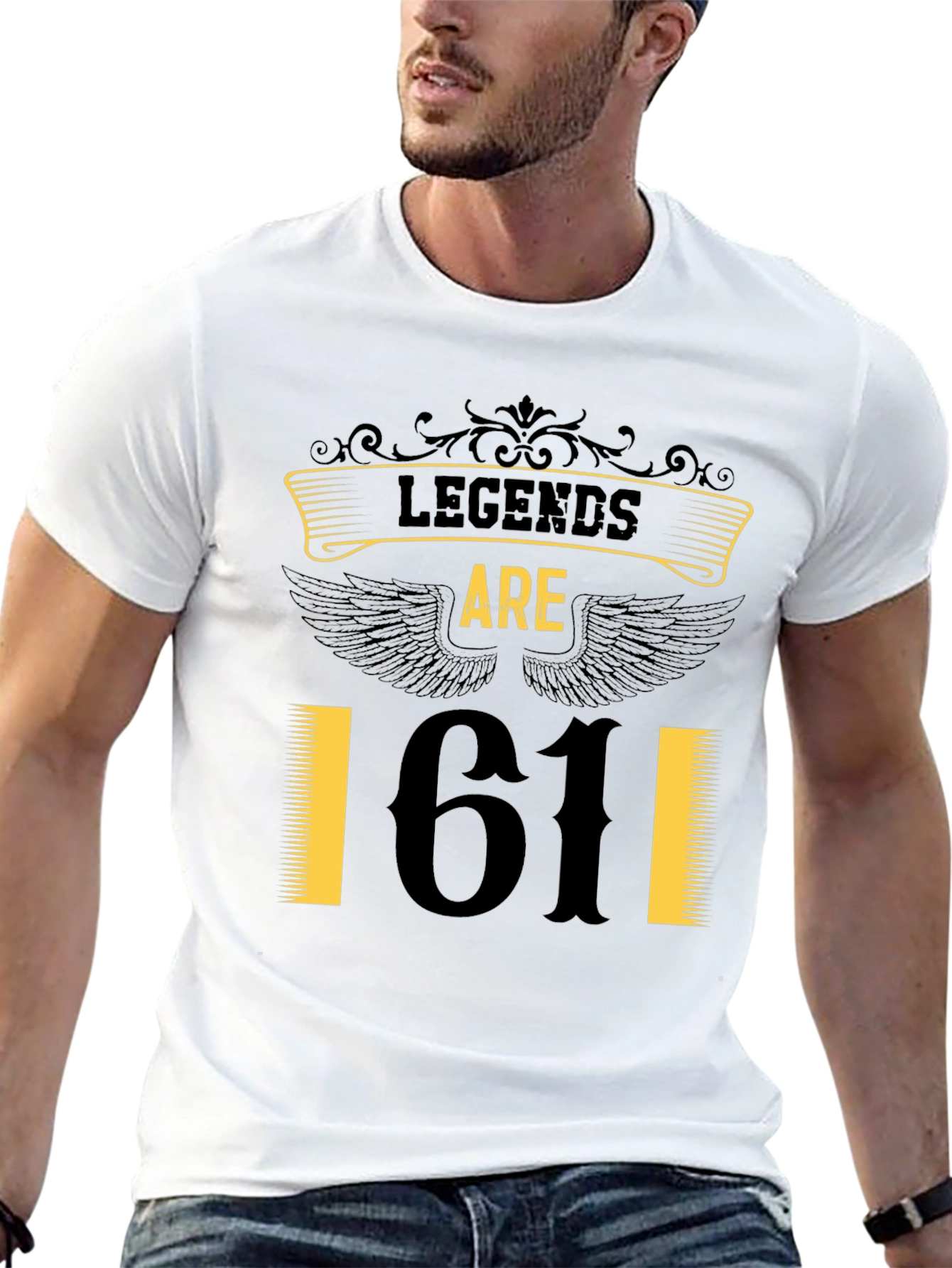 Black Legends Are 61 T-Shirt - Birthday Gift Idea view 13