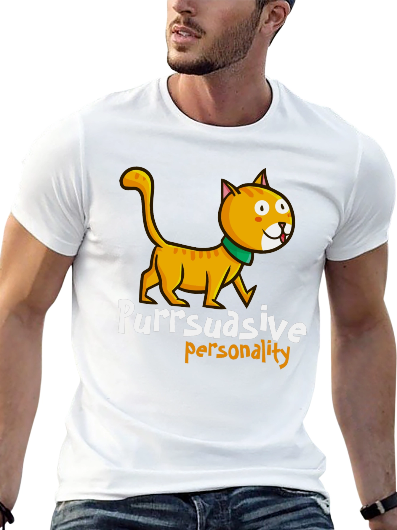 Black Purrsuasive Personality Cat Graphic Tee view 13