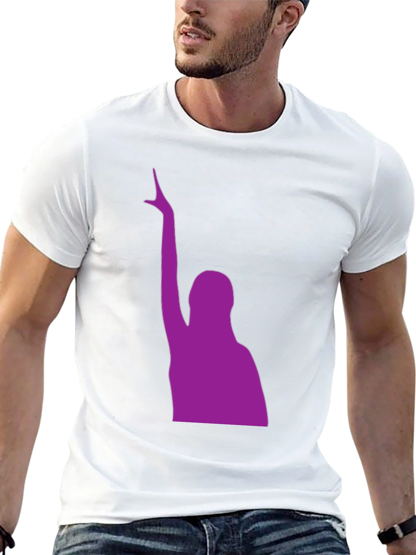 Black Purple Silhouette Graphic Black T-Shirt view 13