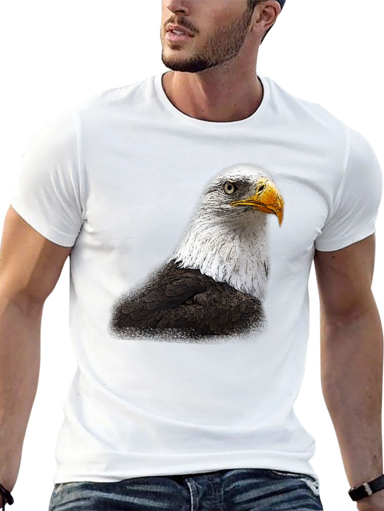 Black Bald Eagle Graphic T-Shirt view 13