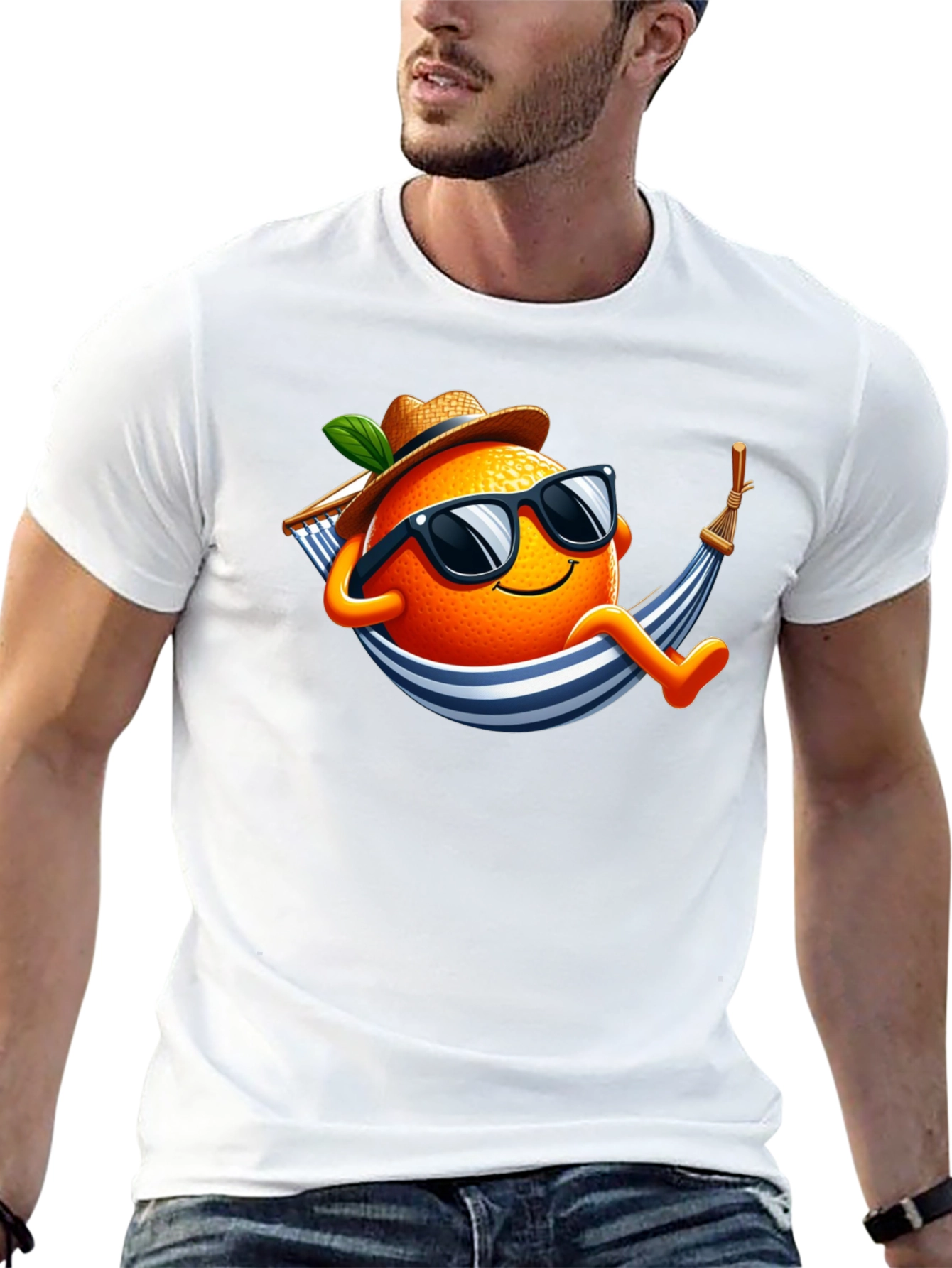 Black Relaxing Orange T-Shirt: Summer Vibes view 13