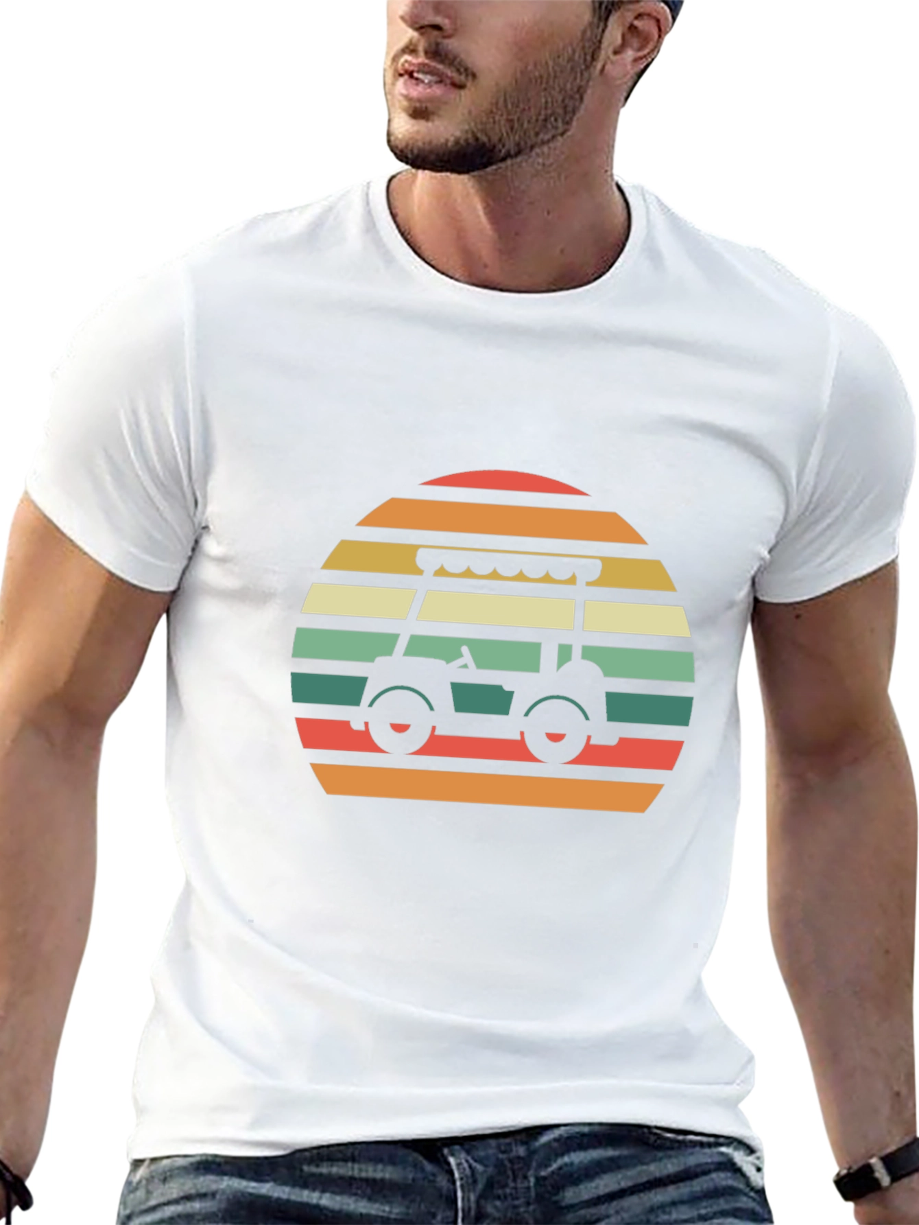 Black Retro Golf Cart T-Shirt view 13