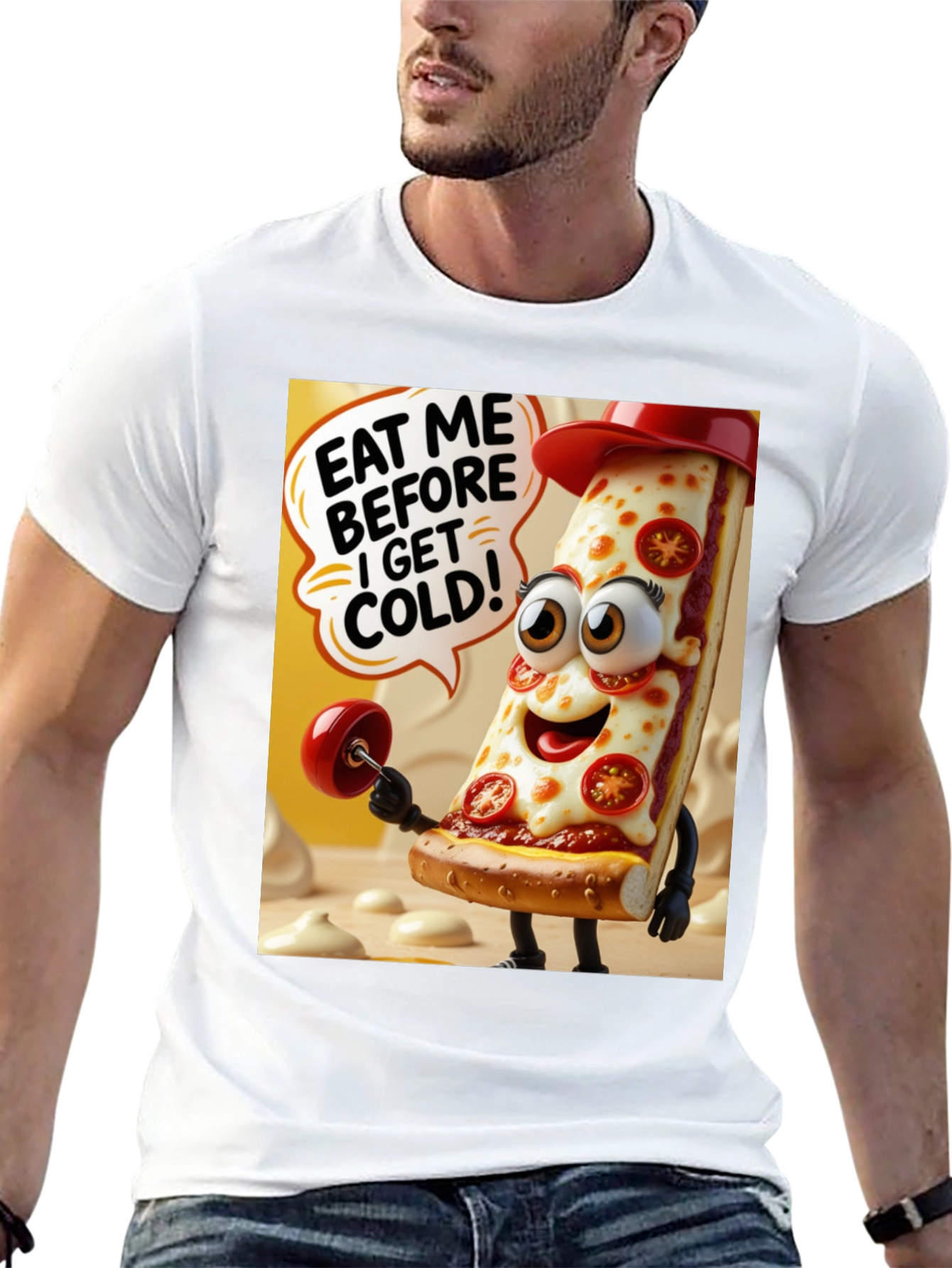 Black Pizza Lover's Graphic T-Shirt view 13