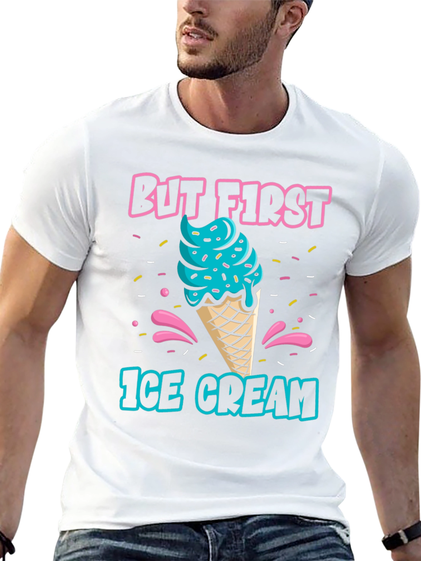 Black But First Ice Cream Graphic T-Shirt view 13