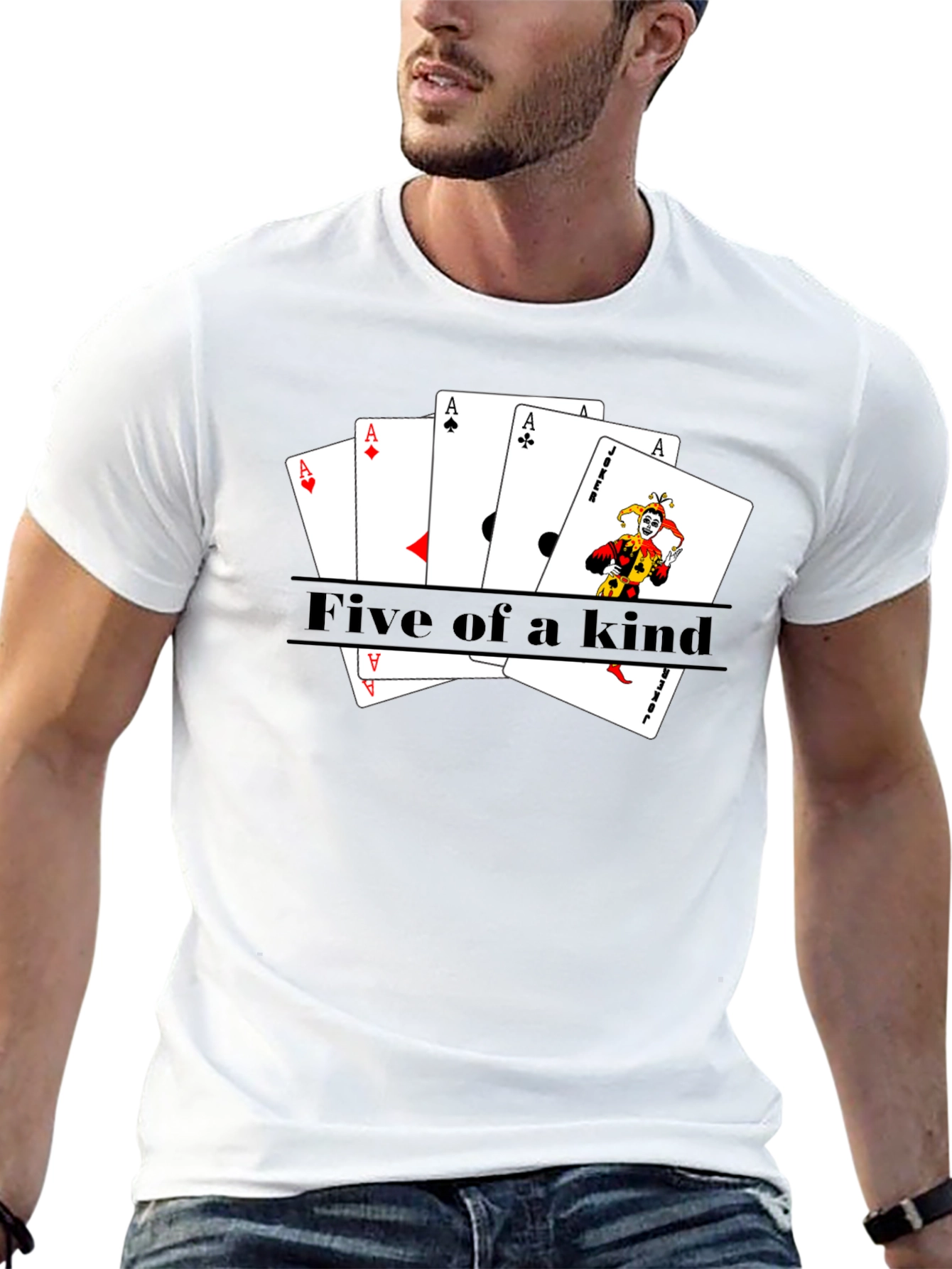 Black Five of a Kind Poker T-Shirt view 13