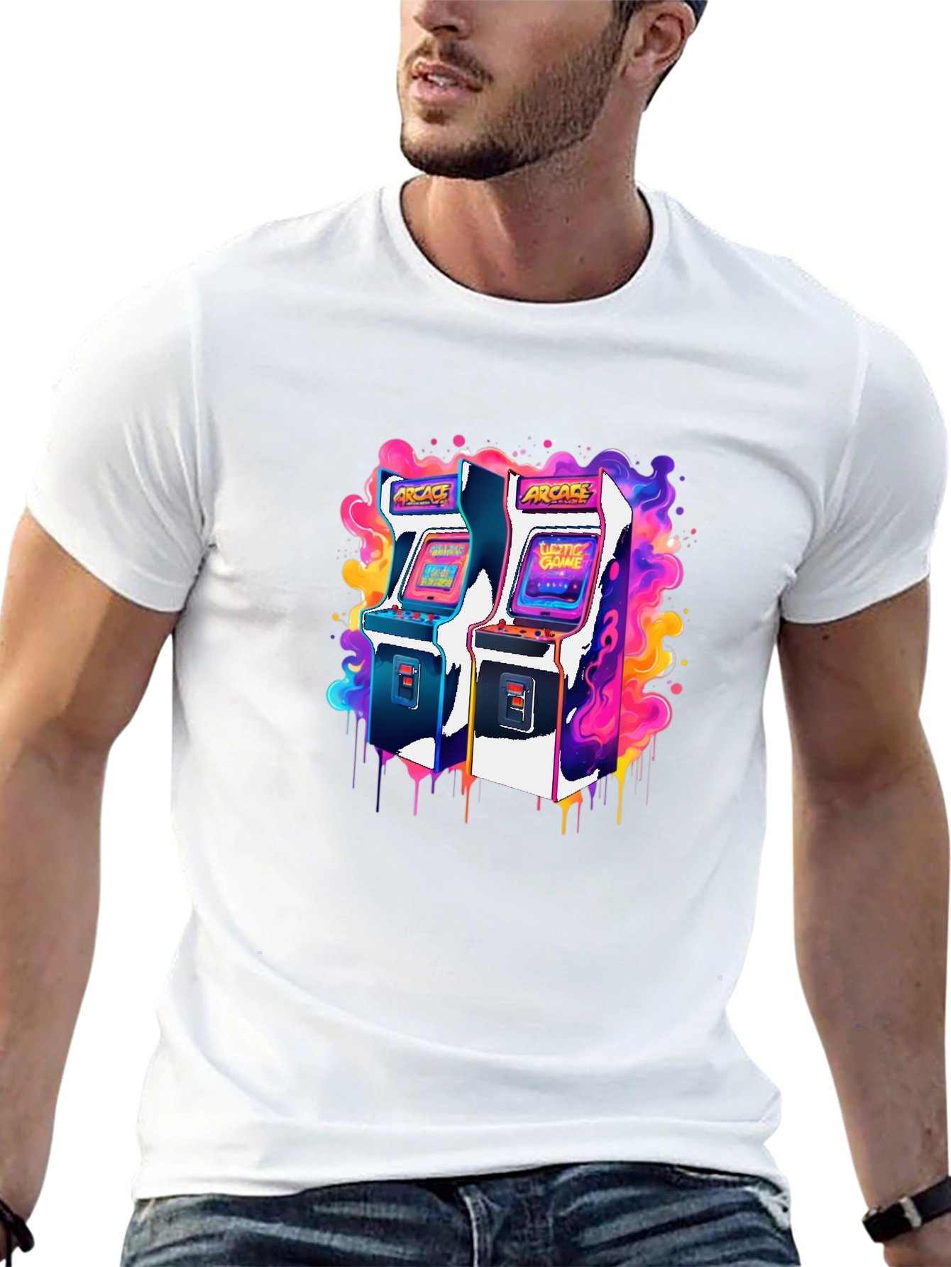 Black Retro Arcade Game T-Shirt - Gamer Style view 13
