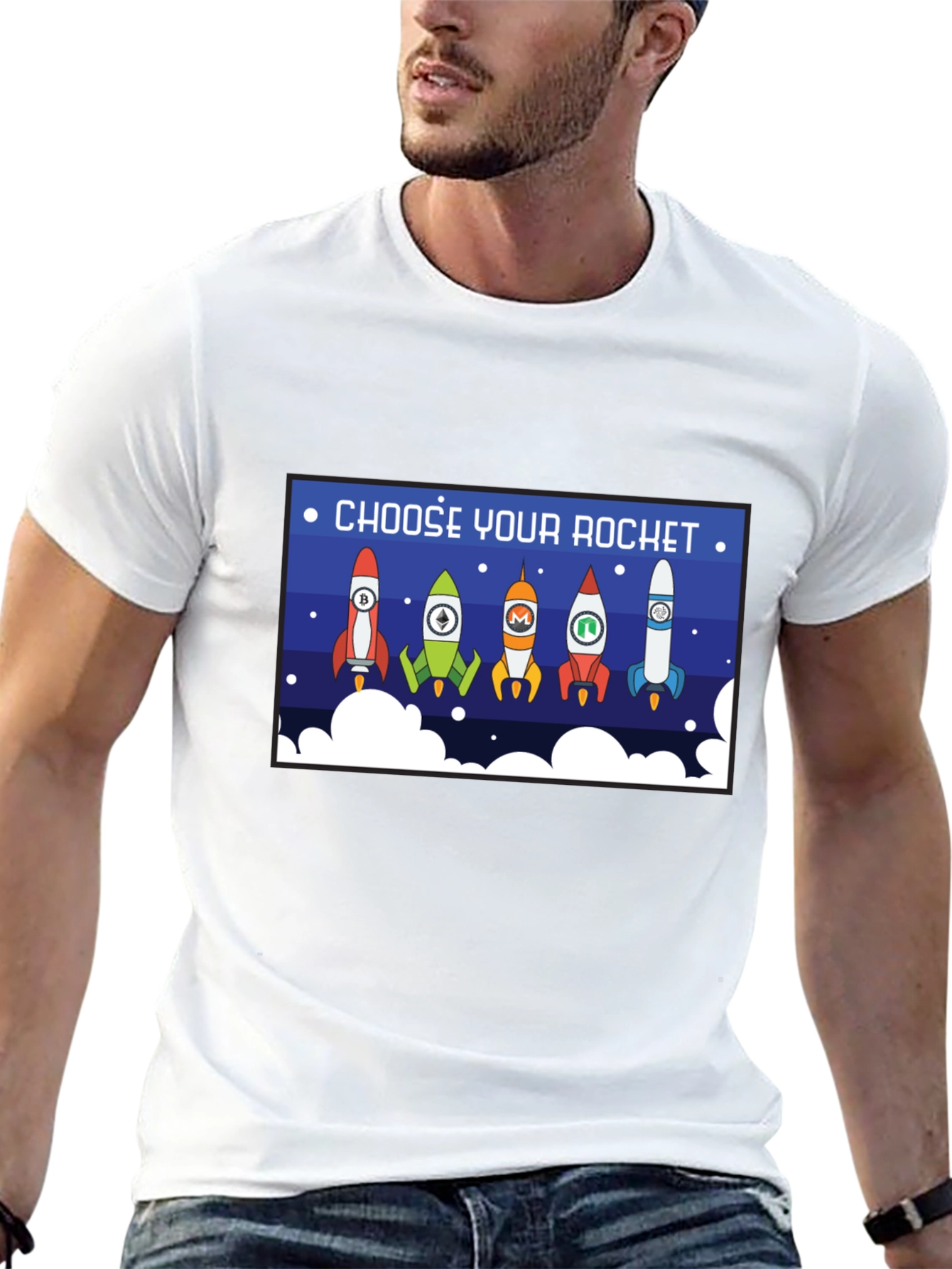 Black Choose Your Rocket Crypto T-Shirt view 13