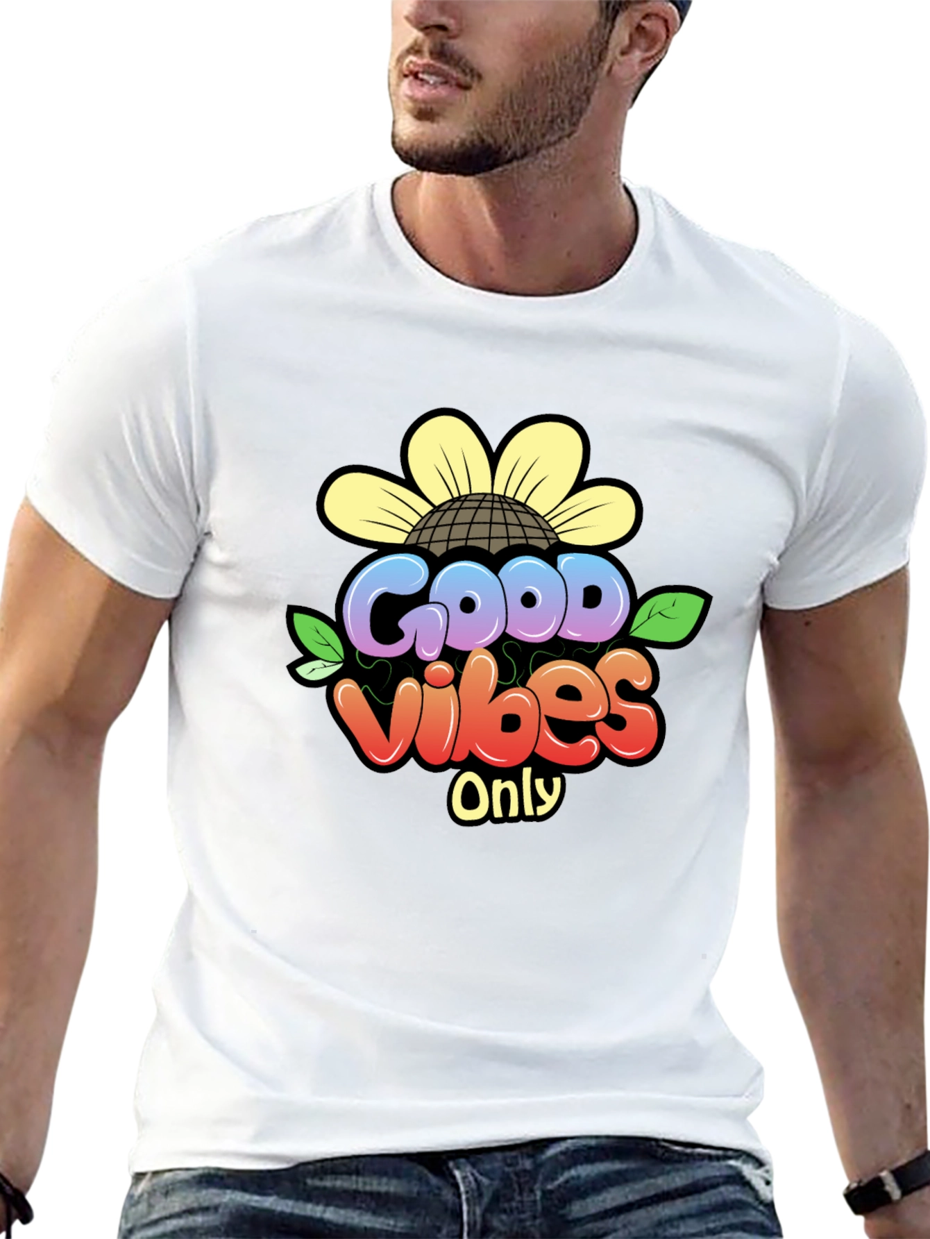 Black Good Vibes Only T-Shirt - Black Graphic Tee view 13