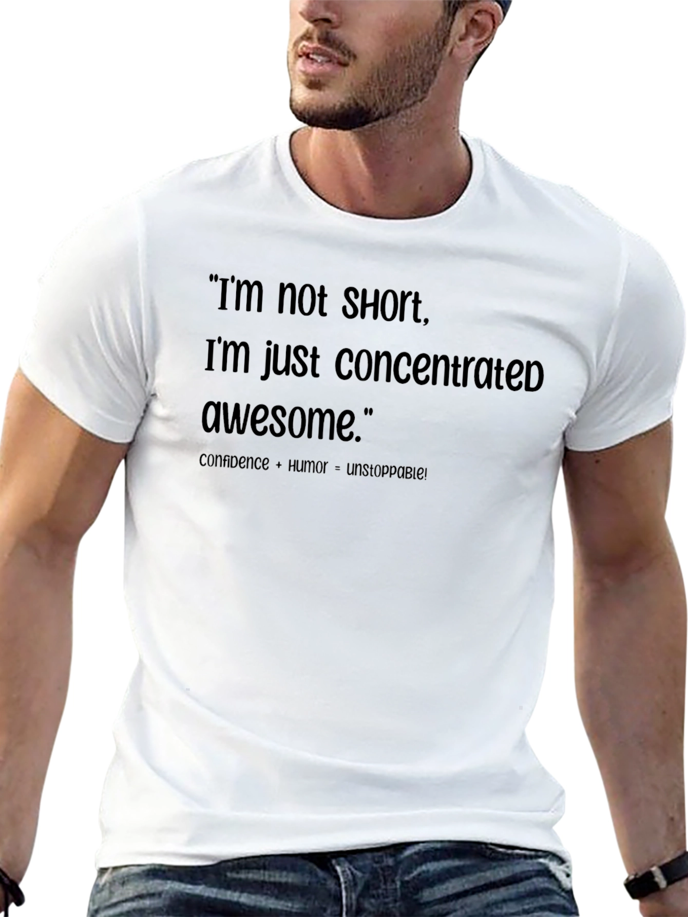 Black Funny T-Shirt: "I'm Not Short, I'm Concentrated Awesome" view 13