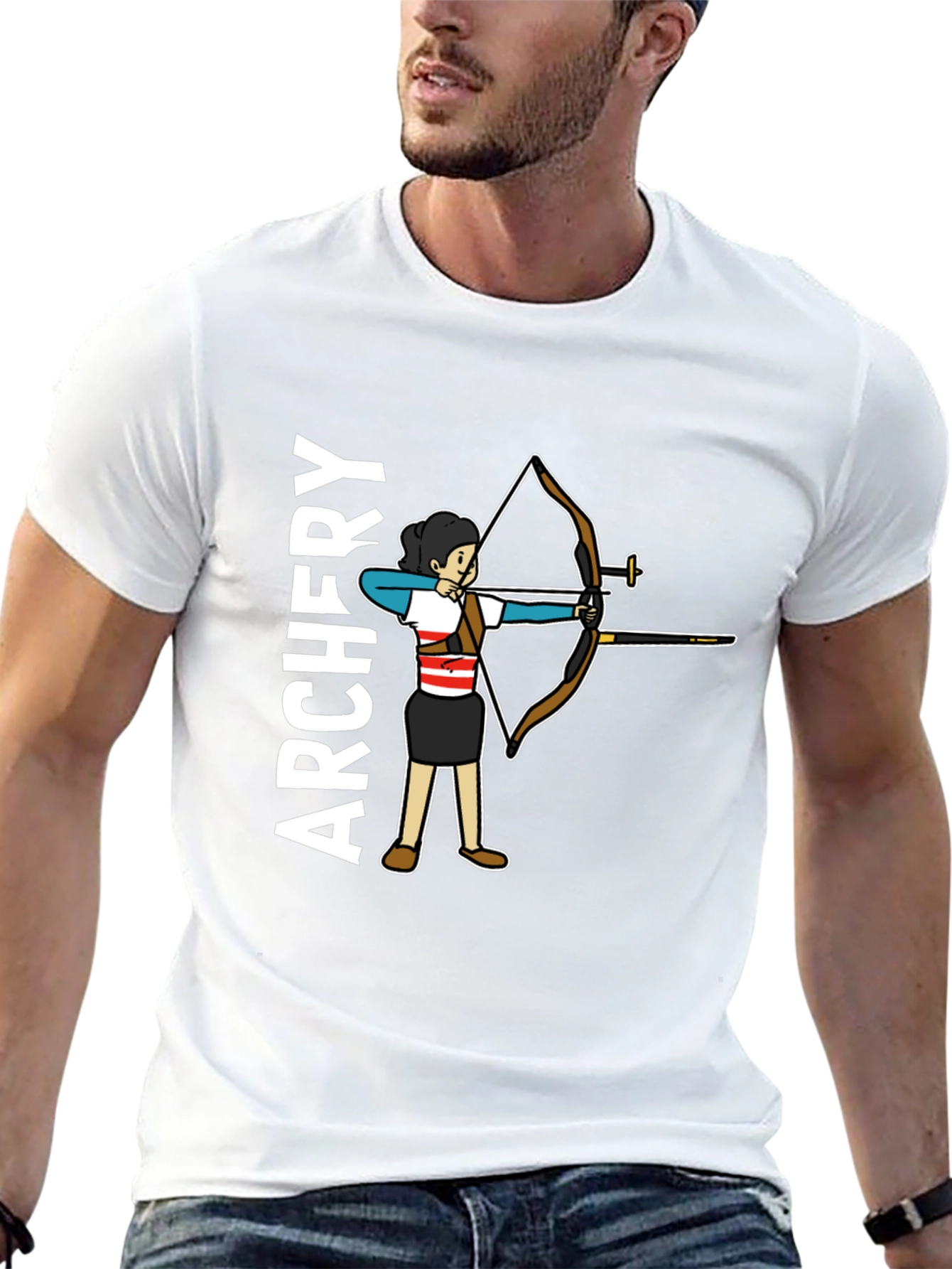 Black Archery Girl Graphic Tee - Target Practice T-Shirt view 13