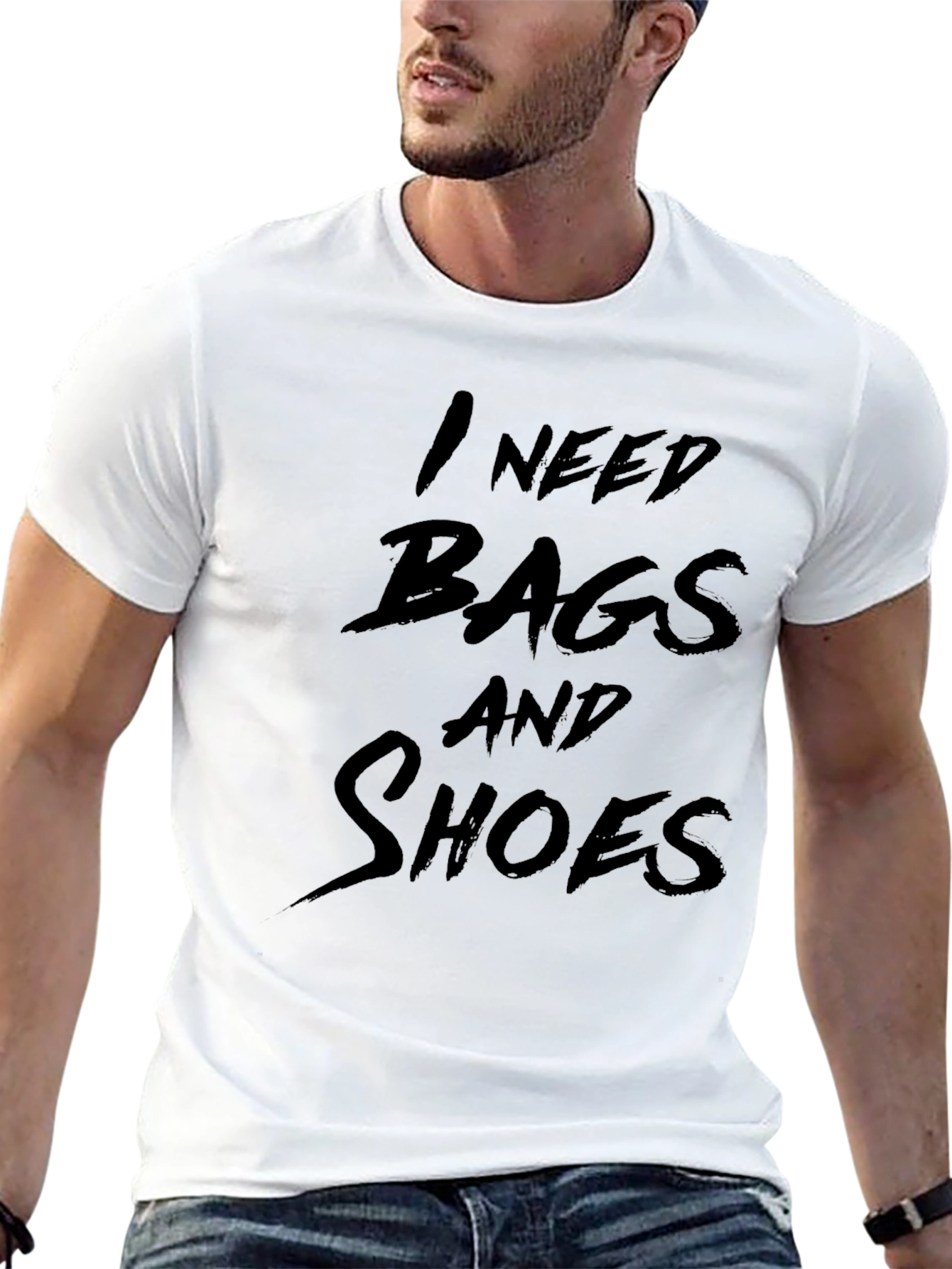 Black I Need Bags And Shoes Funny T-Shirt view 13