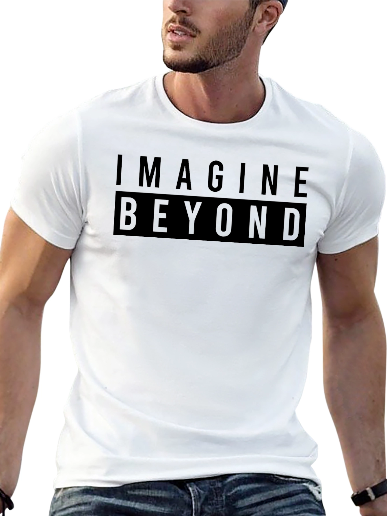 Black Imagine Beyond Black Graphic T-Shirt view 13