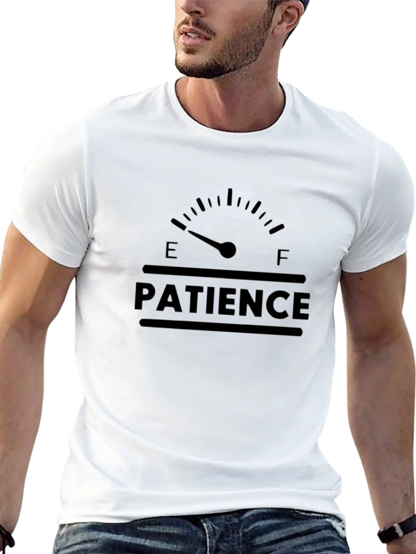 Black Patience Gauge Graphic Tee - Black Cotton view 13