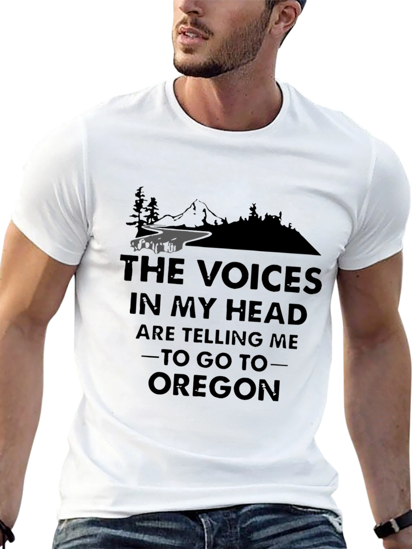Black Oregon Calling T-Shirt, Funny Travel Tee view 13