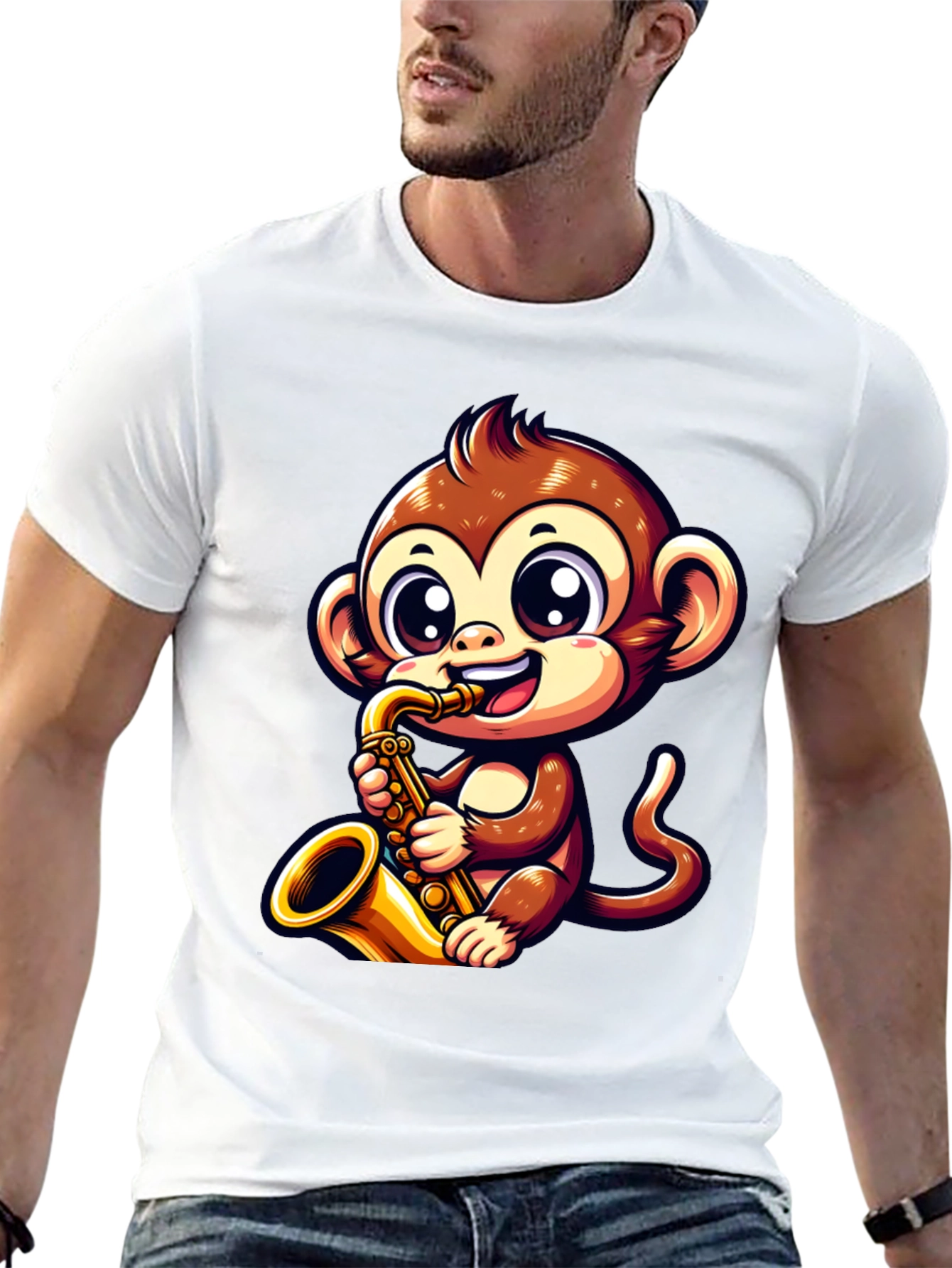 Black Monkey Saxophone T-Shirt view 13