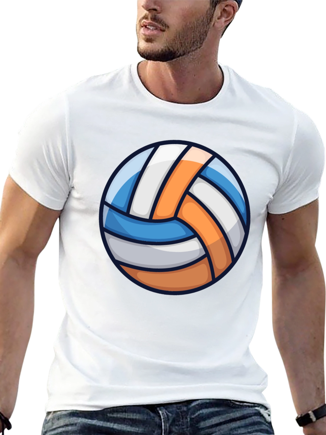 Black Volleyball Graphic Tee - Sporty Casual T-Shirt view 13