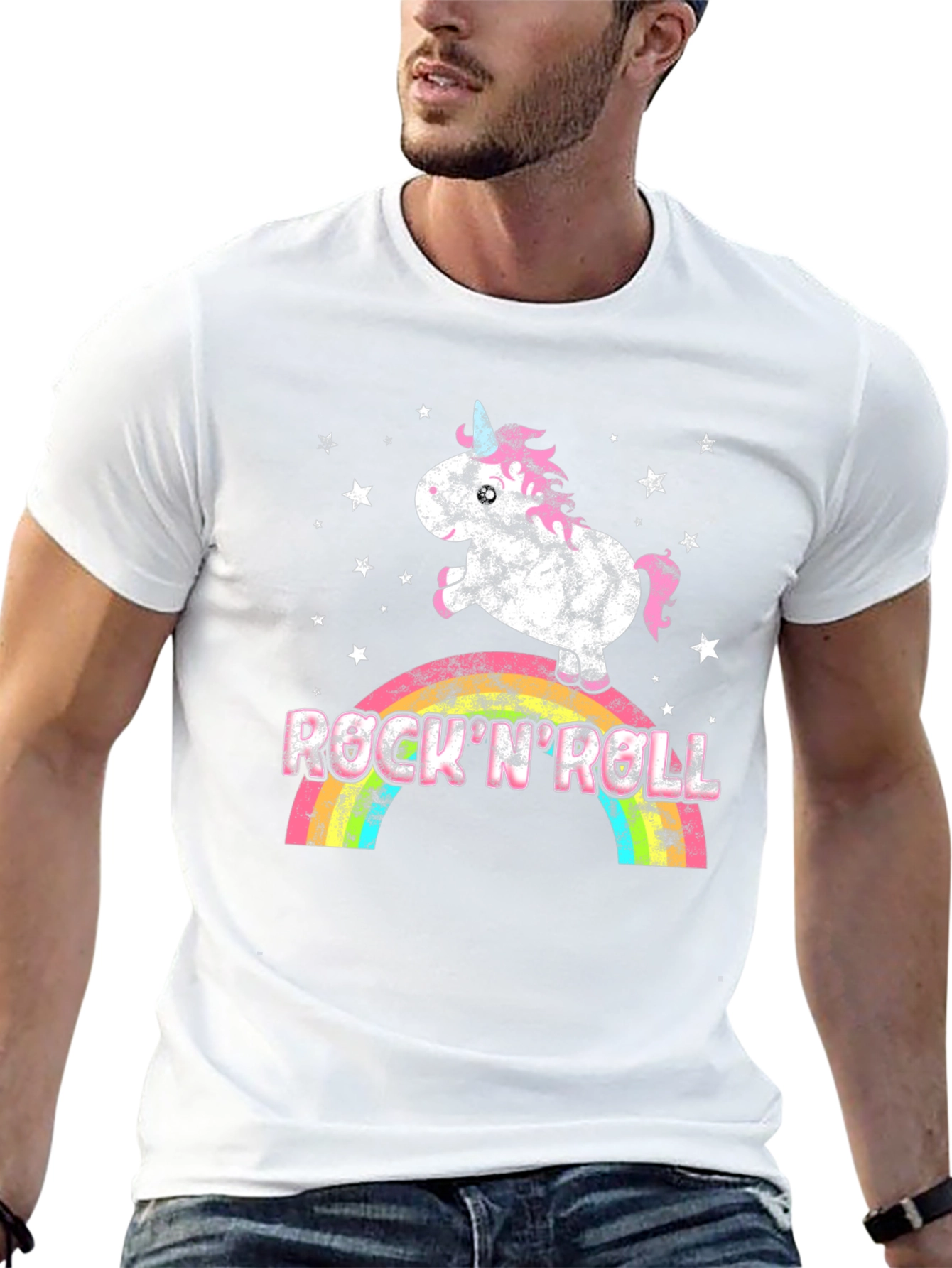 Black Rock 'N Roll Unicorn Graphic T-Shirt view 13