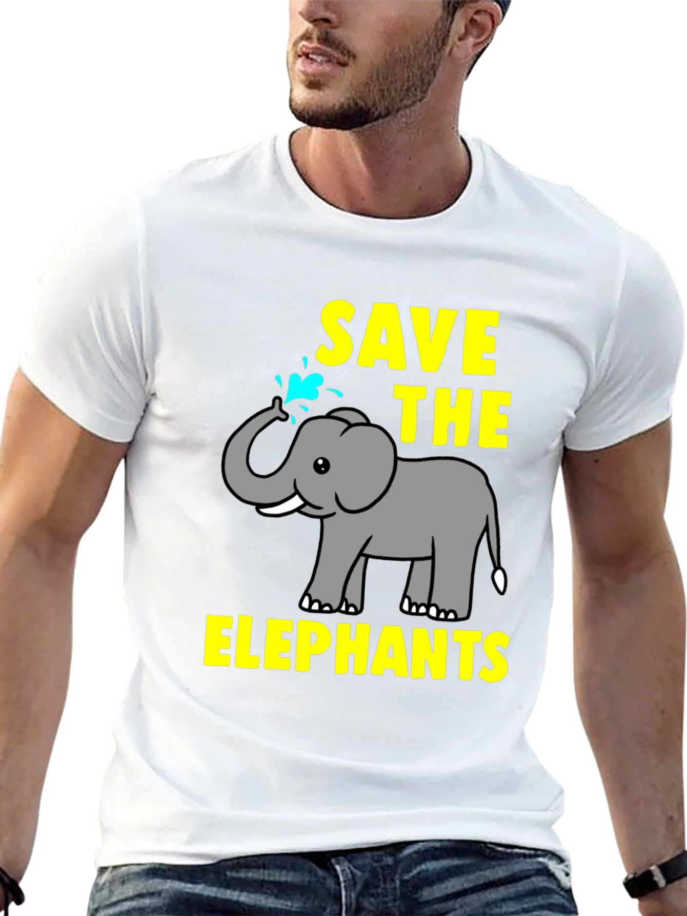 Black Save The Elephants Graphic Tee view 13