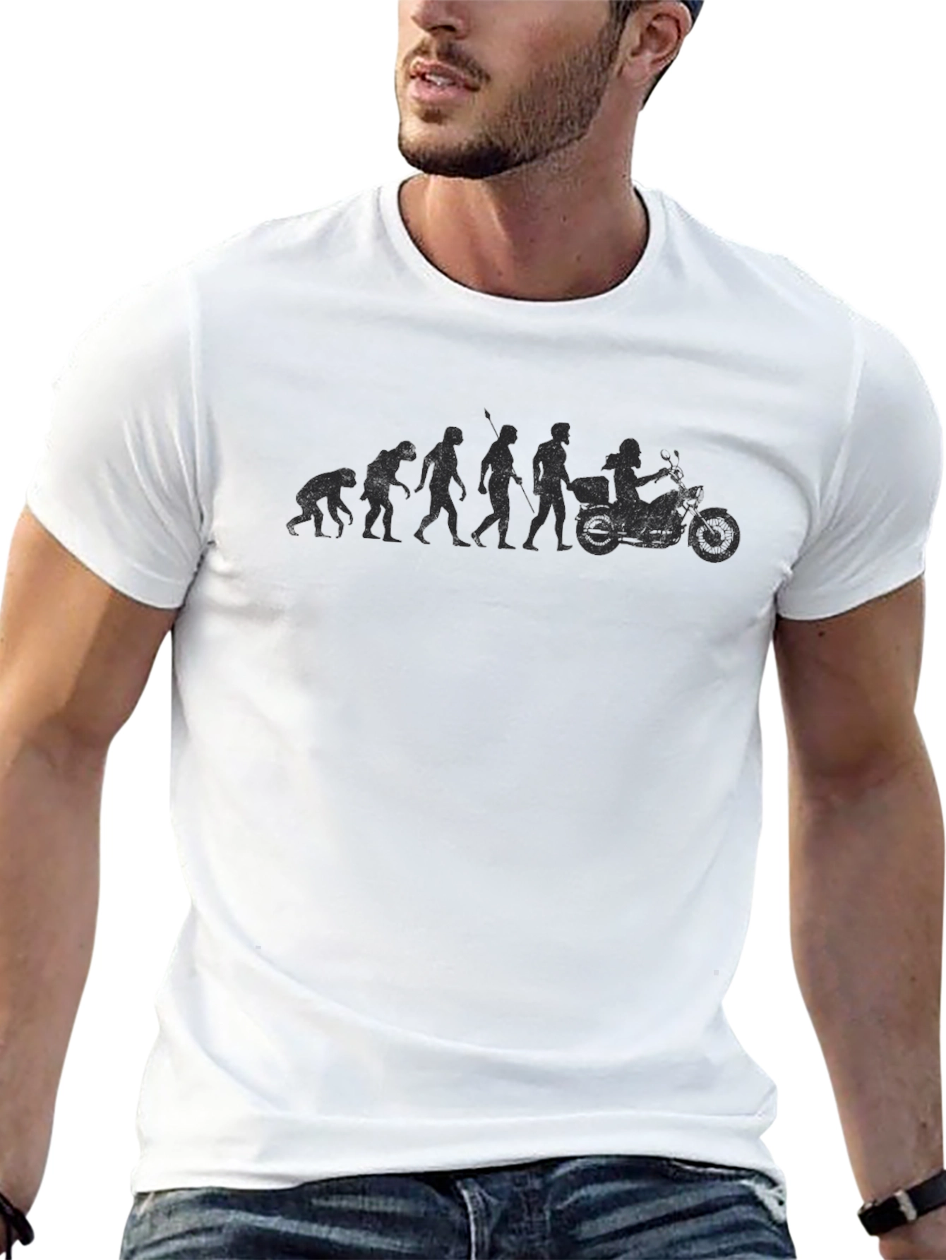 Black Evolution of Biker T-Shirt - Black view 13