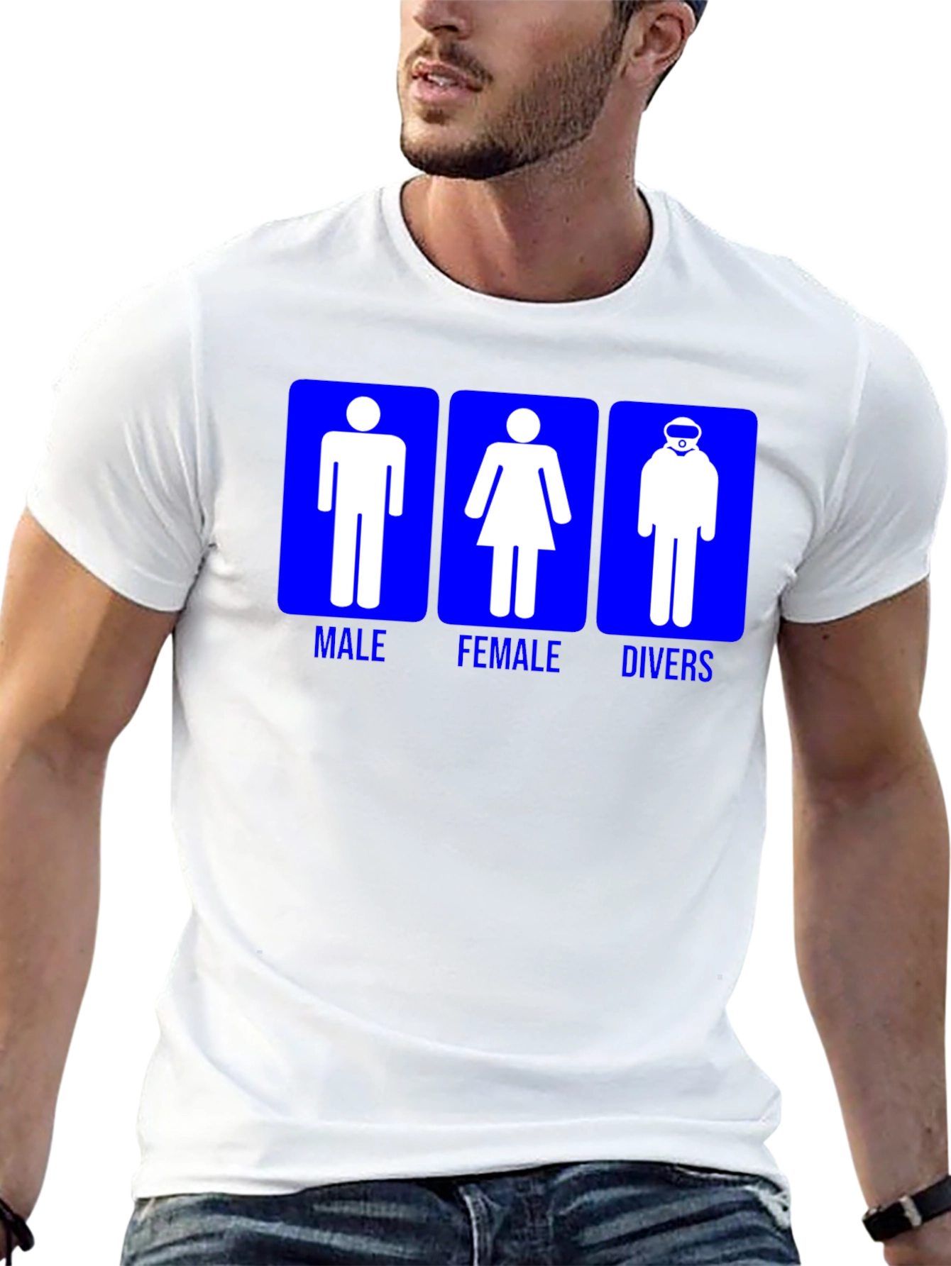 Black Diver Gender T-Shirt - Male, Female, Divers Funny Scuba Tee view 13