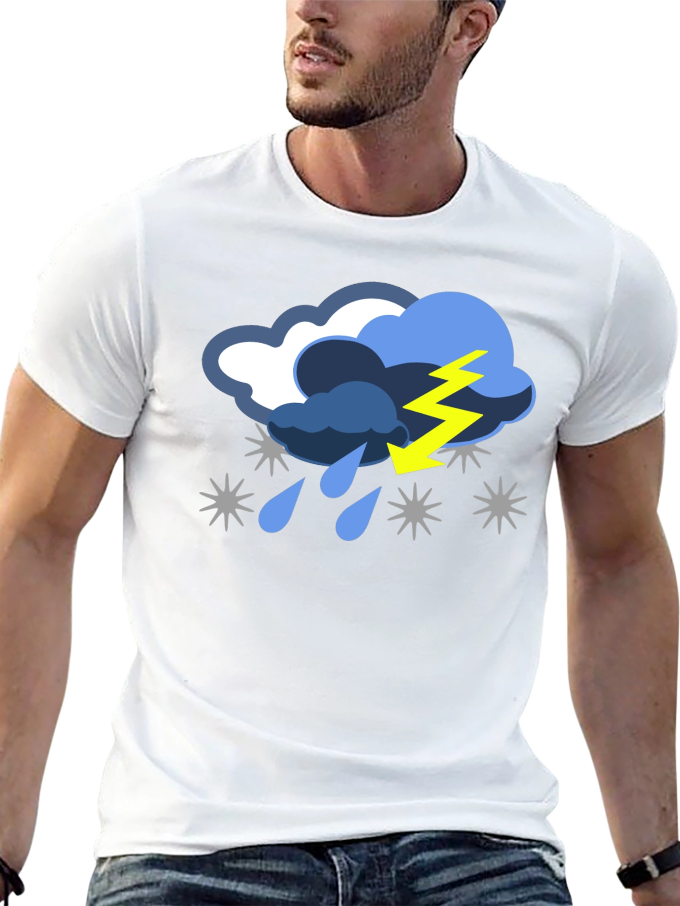 Black Stormy Weather Graphic T-Shirt view 13