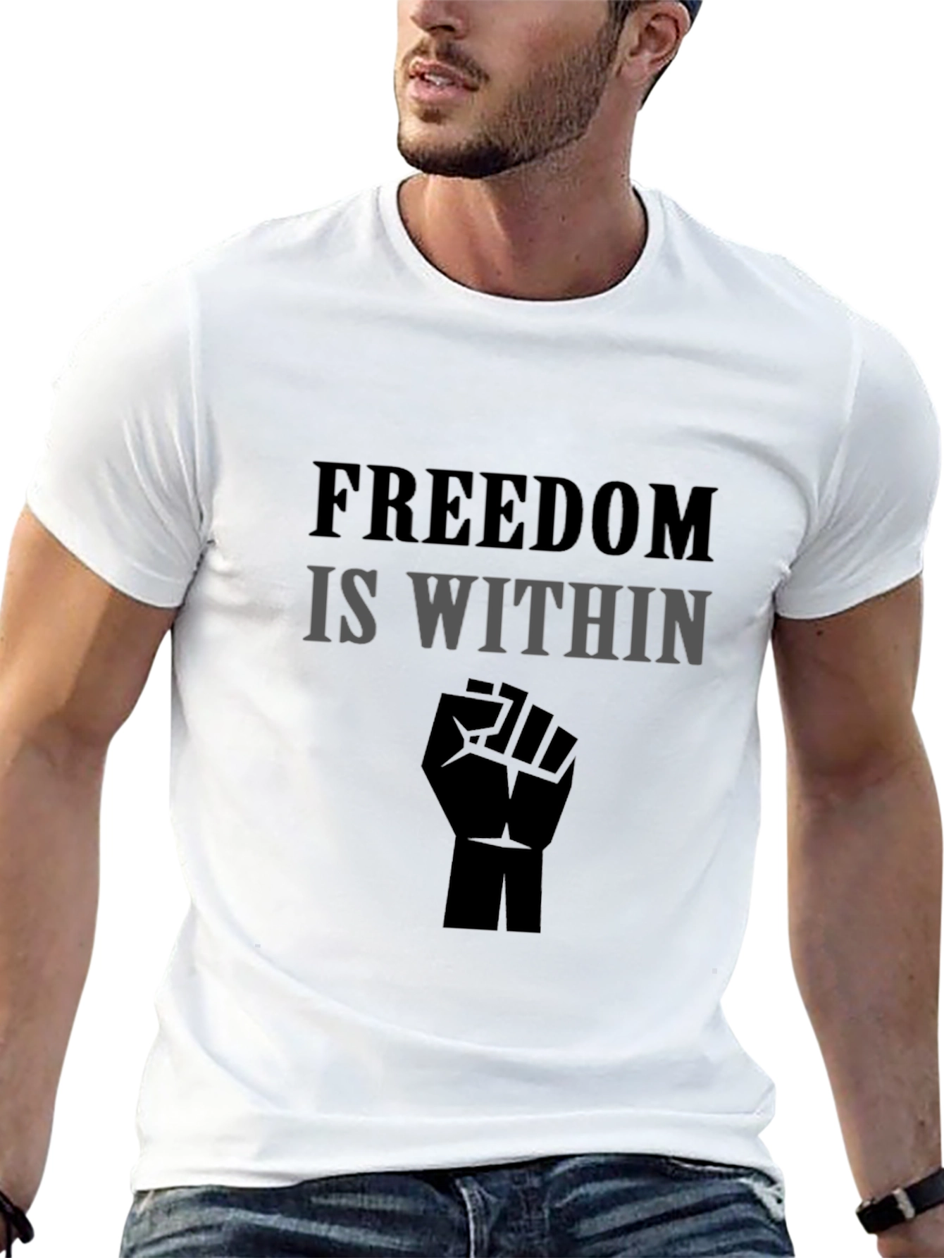 Black Freedom Within Black T-Shirt view 13