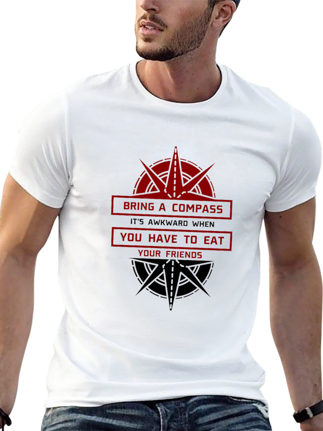 Black Bring A Compass T-Shirt - Funny Survival Humor Tee view 13