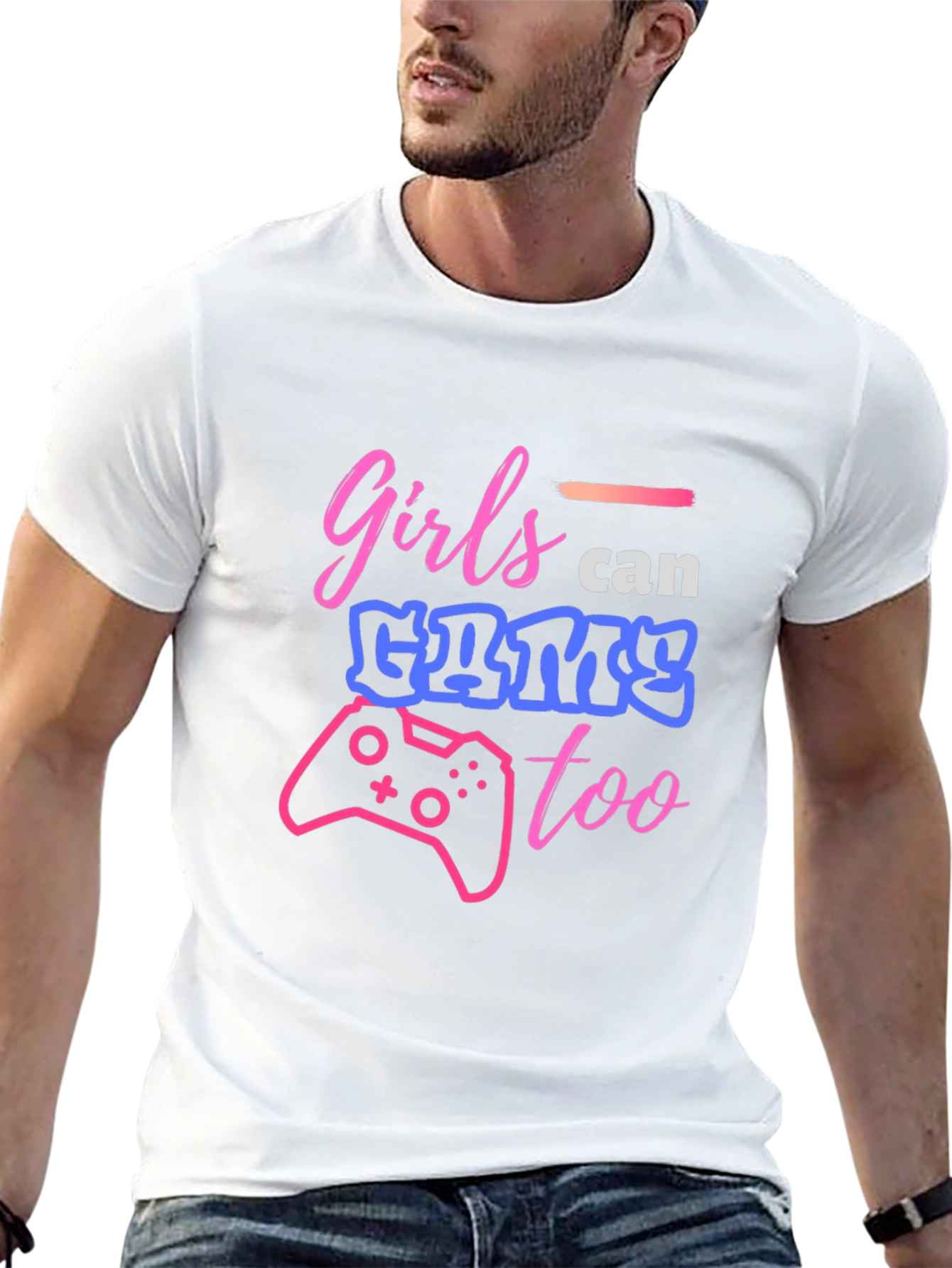 Black Girls Can Game Too Black Graphic Tee view 13