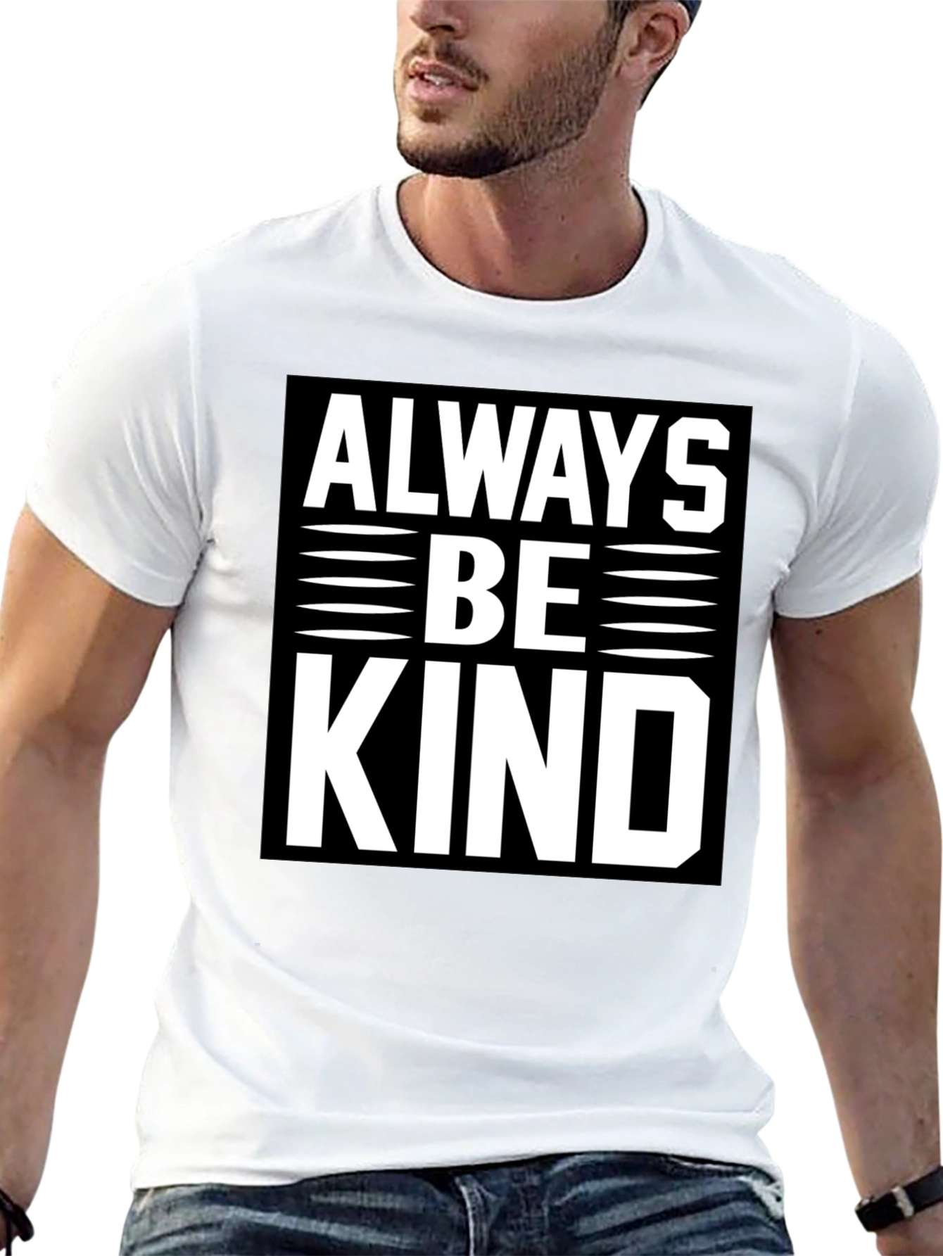 Black Always Be Kind Graphic Tee - Men's Black T-Shirt view 13