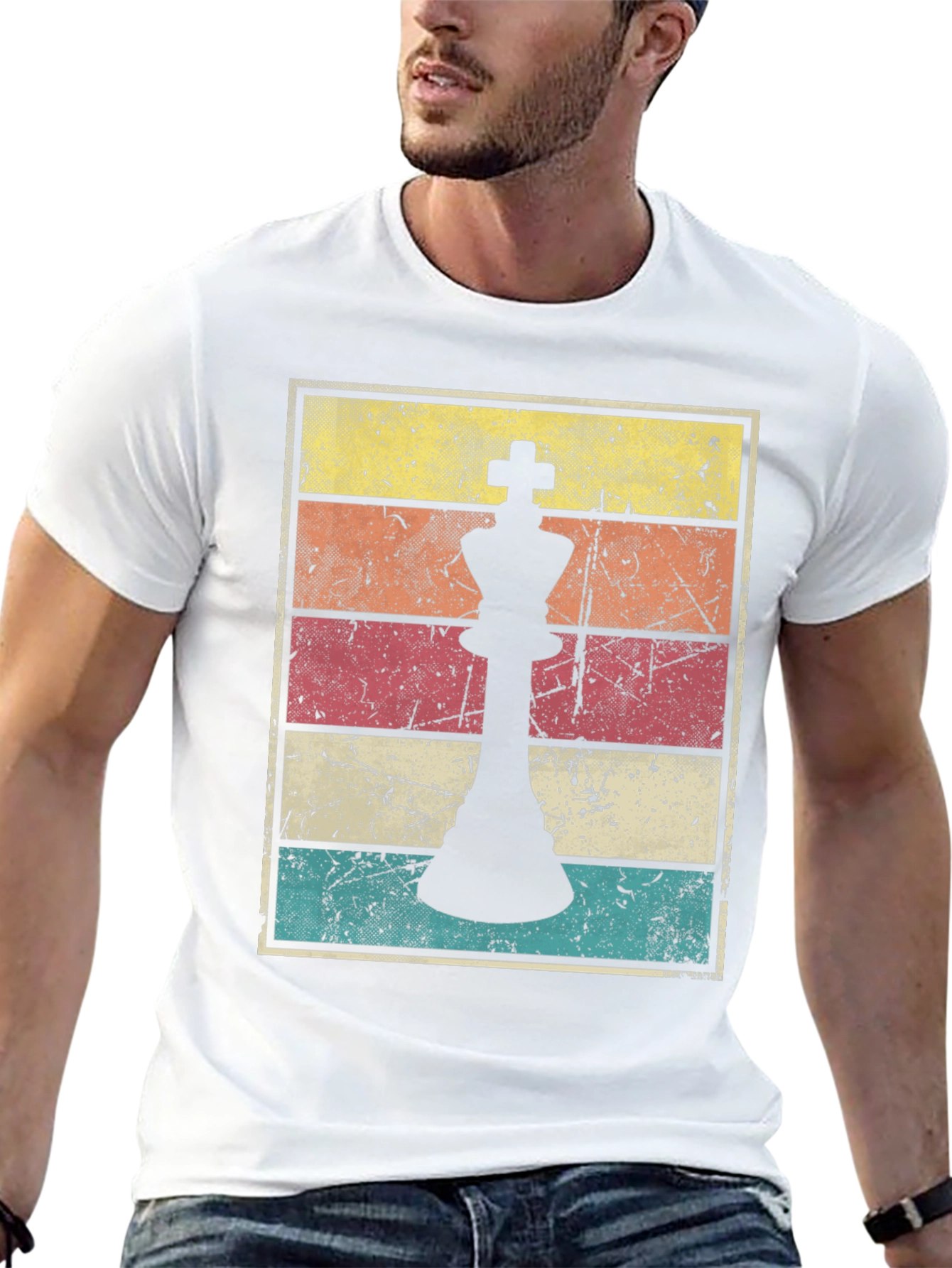 Black Retro Chess King T-Shirt - Vintage Style Tee view 13