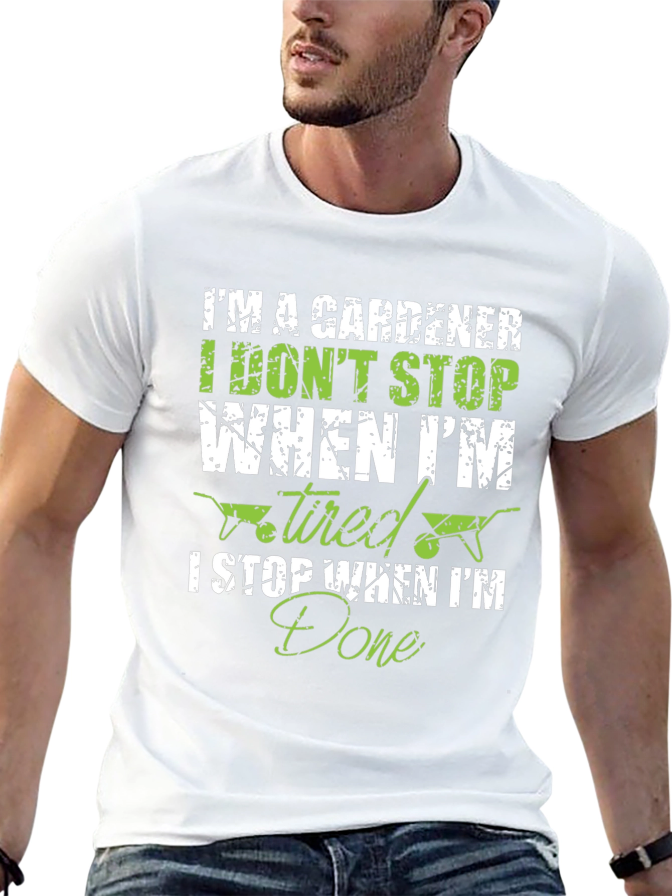 Black Gardener T-Shirt: I Don't Stop When Tired, I Stop When Done! view 13