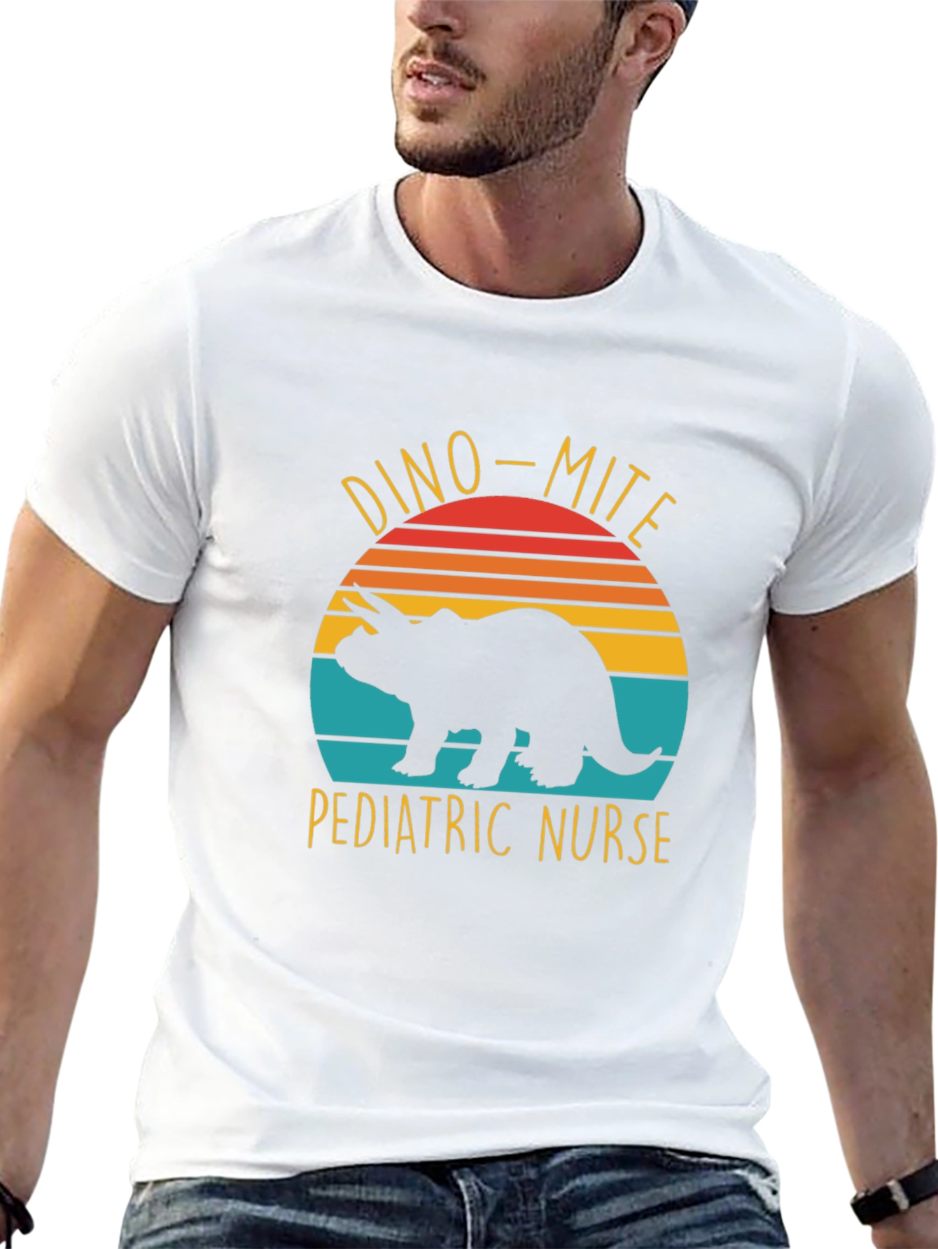 Black Dino-Mite Pediatric Nurse T-Shirt view 13