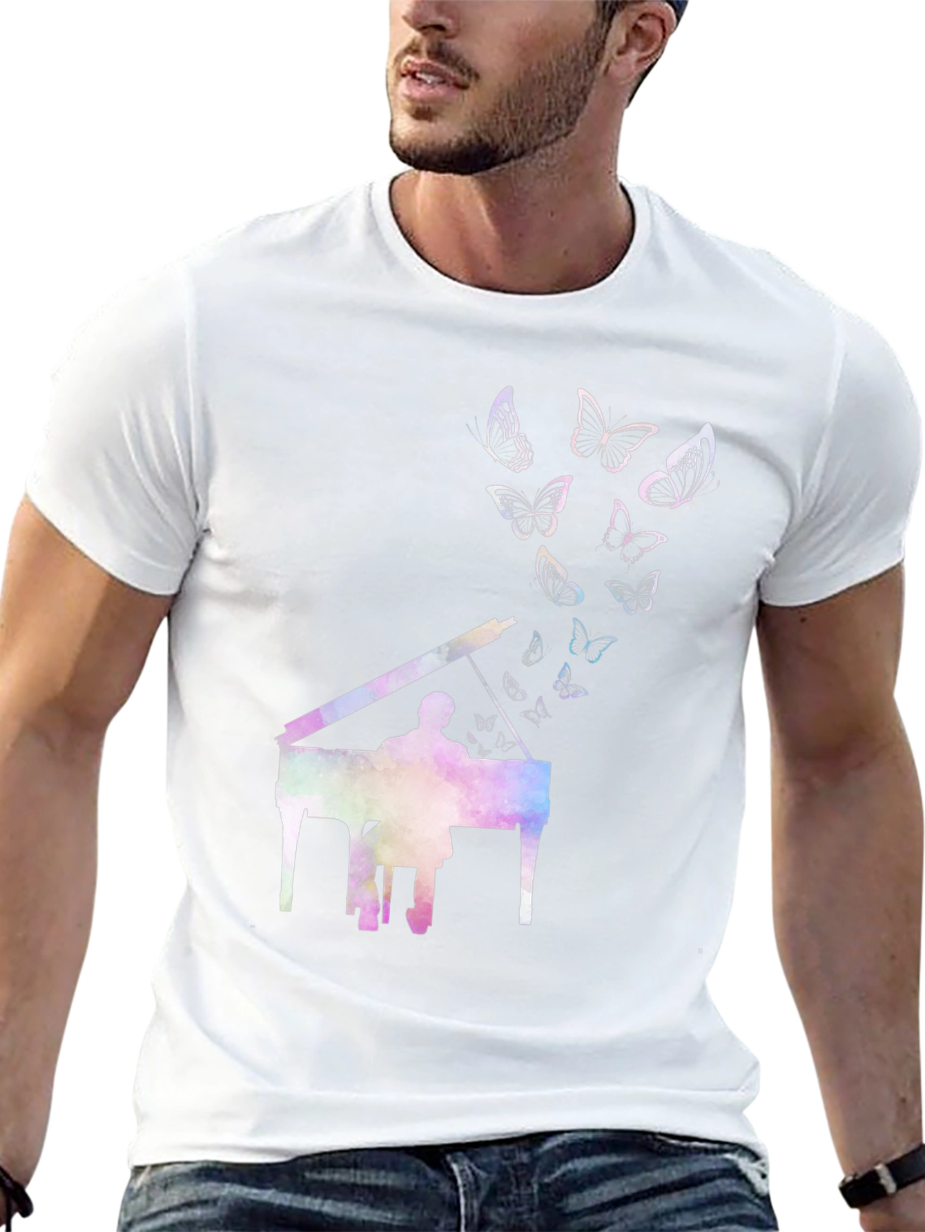 Black Piano Butterfly T-Shirt - Express Yourself view 13