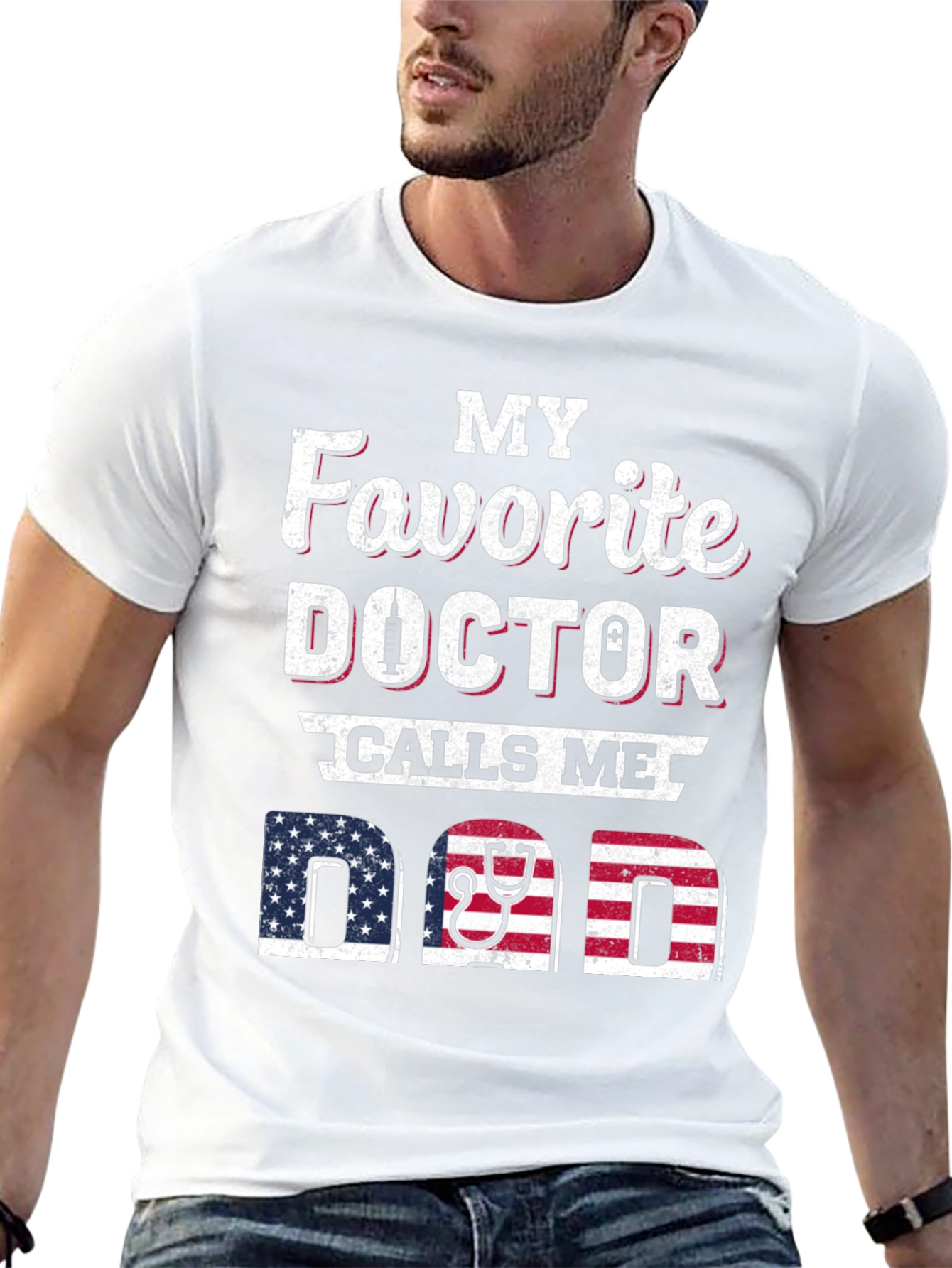 Black My Favorite Doctor Calls Me Dad T-Shirt view 13