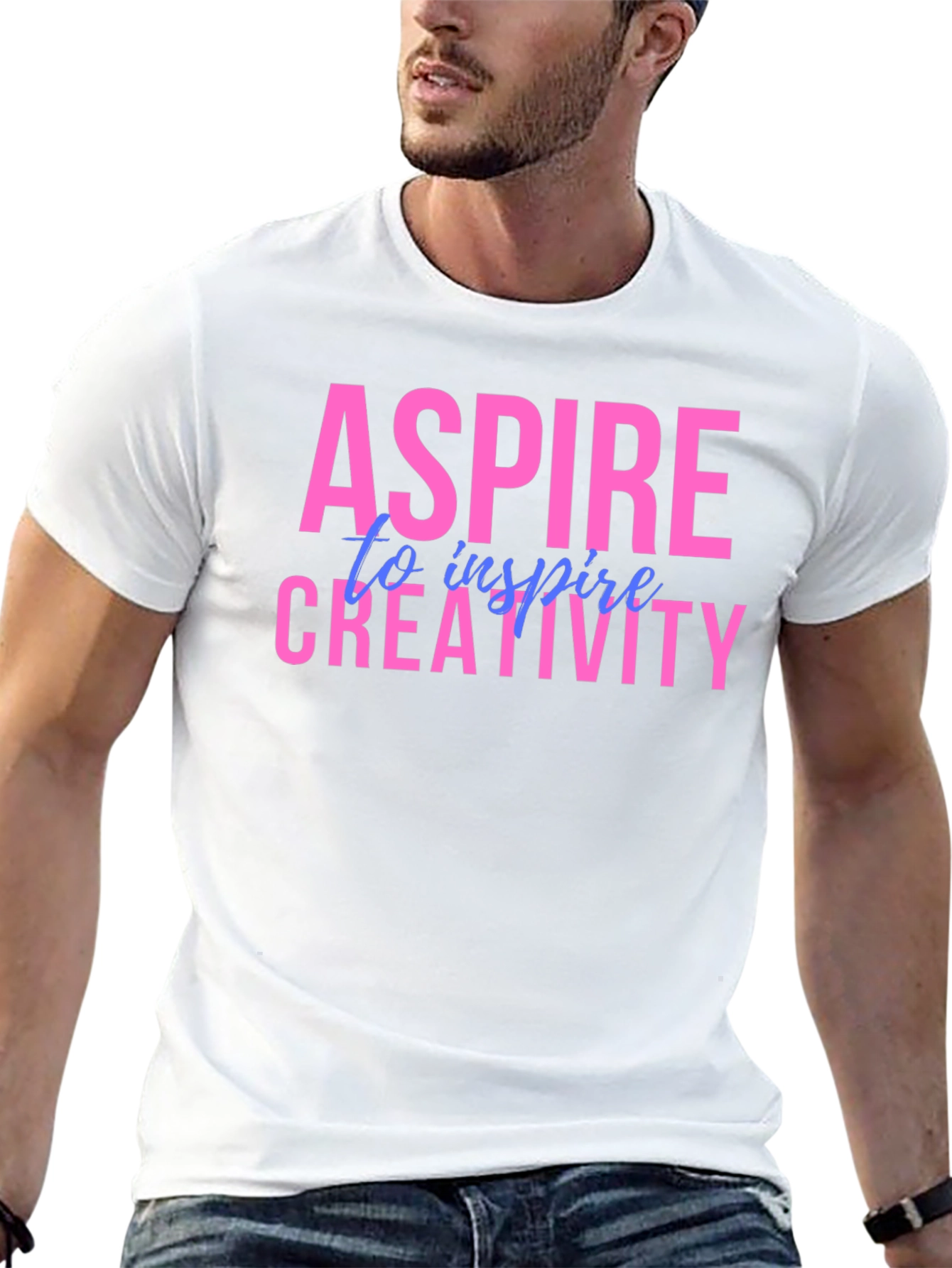 Black Aspire Creativity Graphic Tee - Unisex Black T-Shirt view 13
