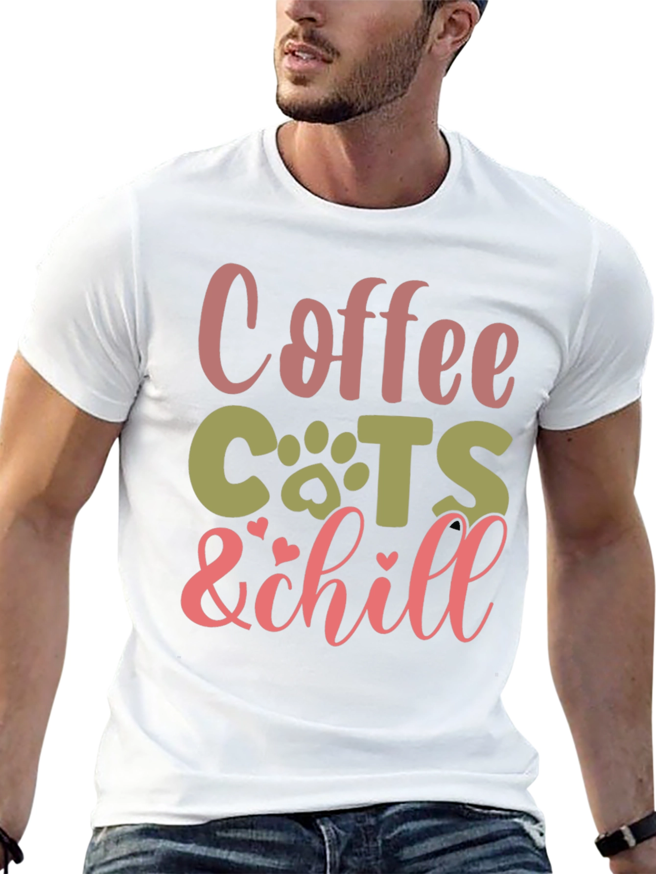 Black Coffee Cats & Chill Black Graphic Tee view 13