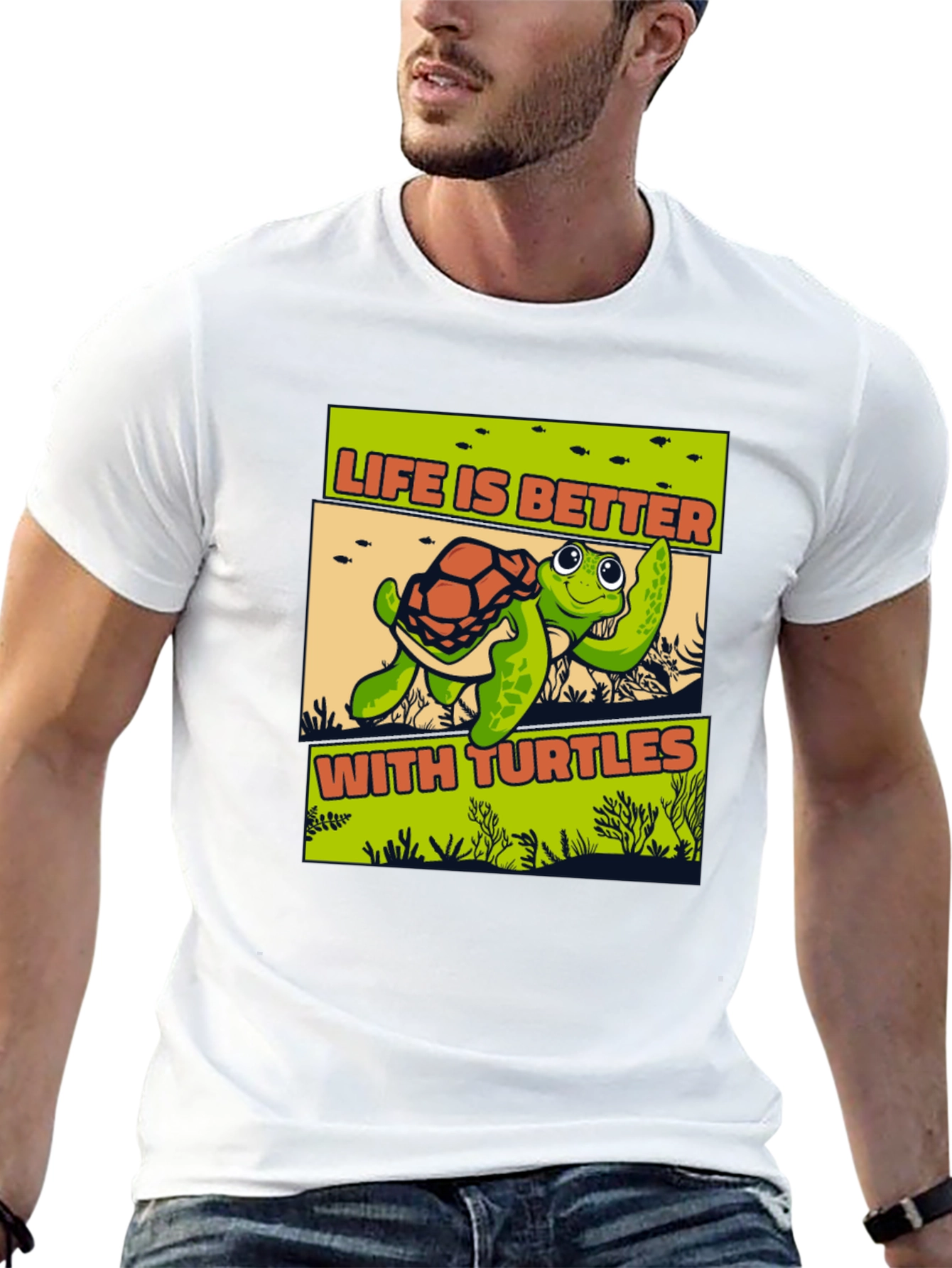 Black Life is Better with Turtles Black T-Shirt view 13