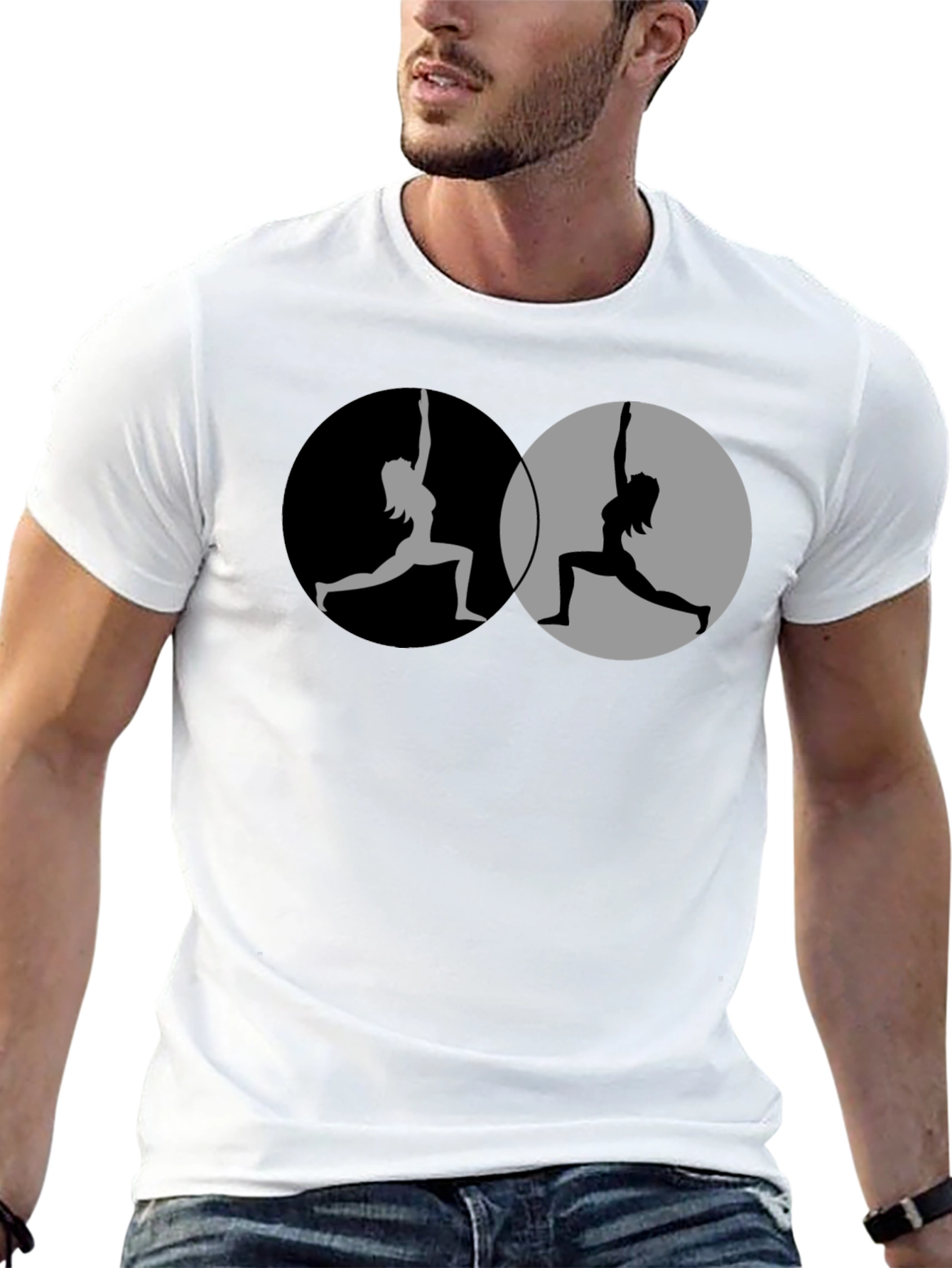 Black Yin Yang Yoga T-Shirt - Balance & Style view 13
