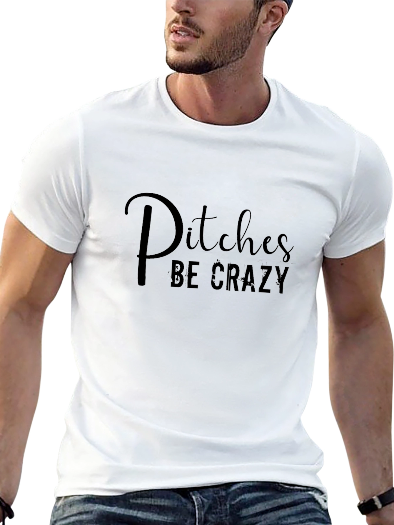 Black Pitches Be Crazy - Funny Graphic T-Shirt view 13