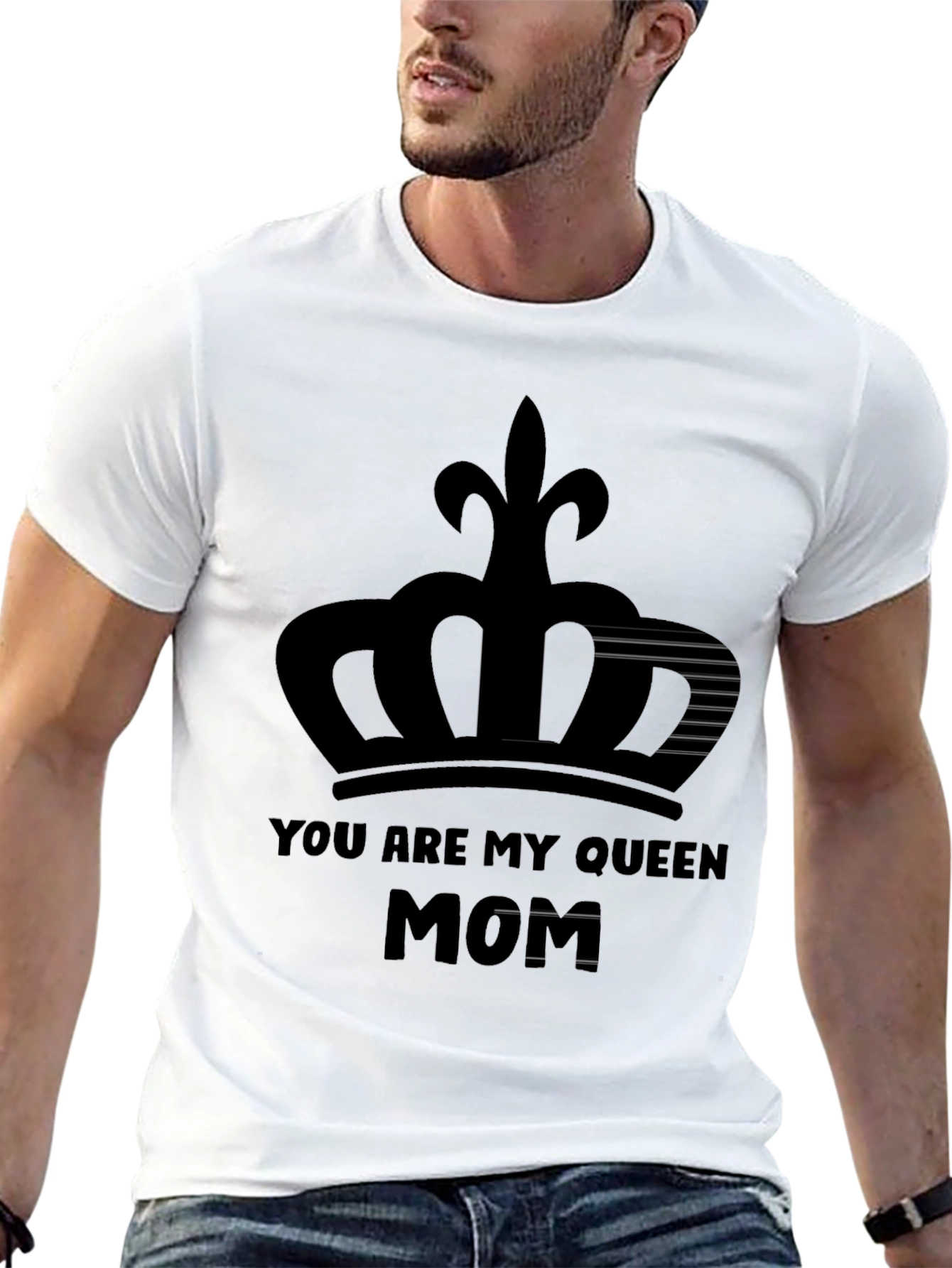 Black You Are My Queen Mom Black Graphic T-Shirt view 13