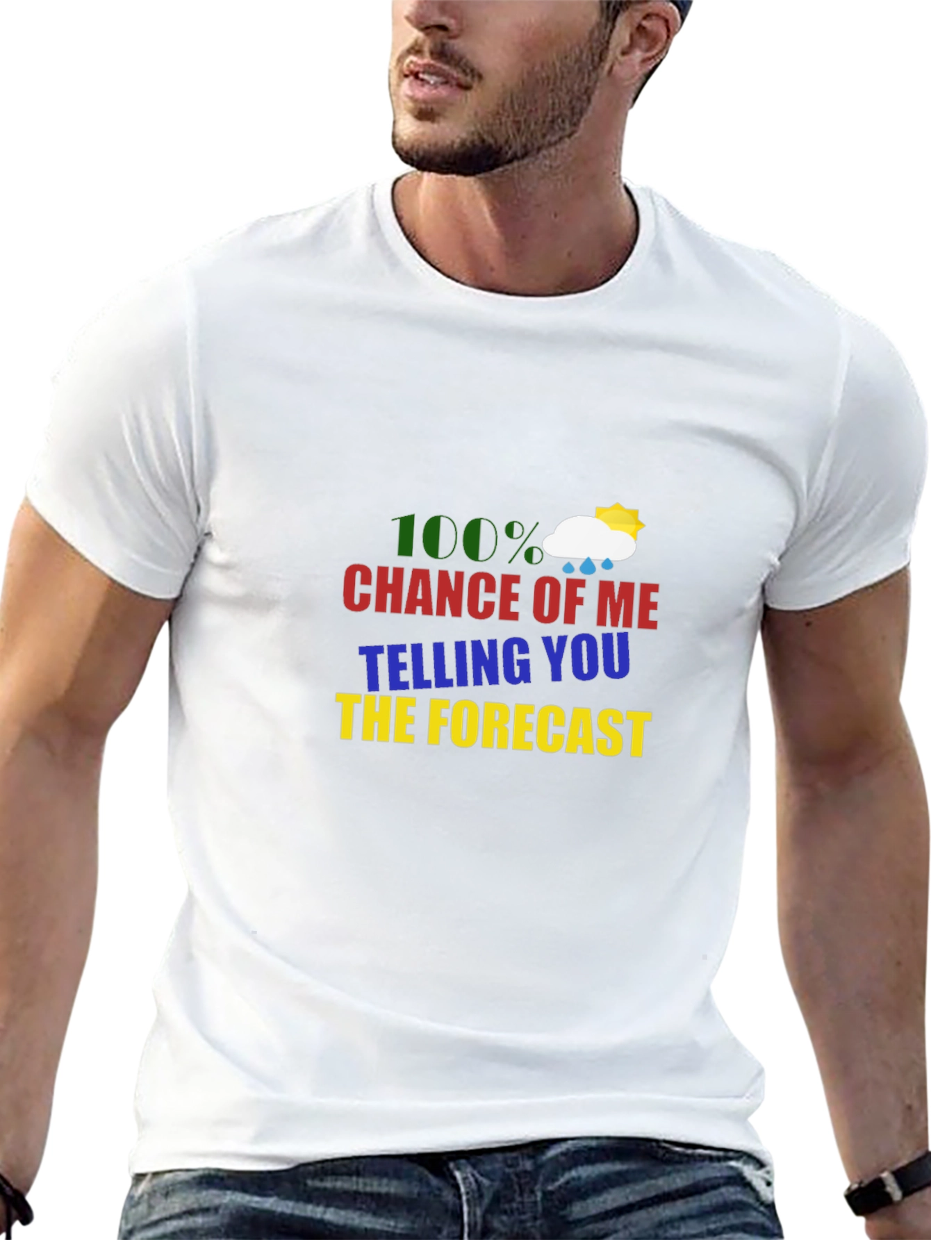 Black Humorous Forecast T-Shirt - Weather Teller Tee view 13