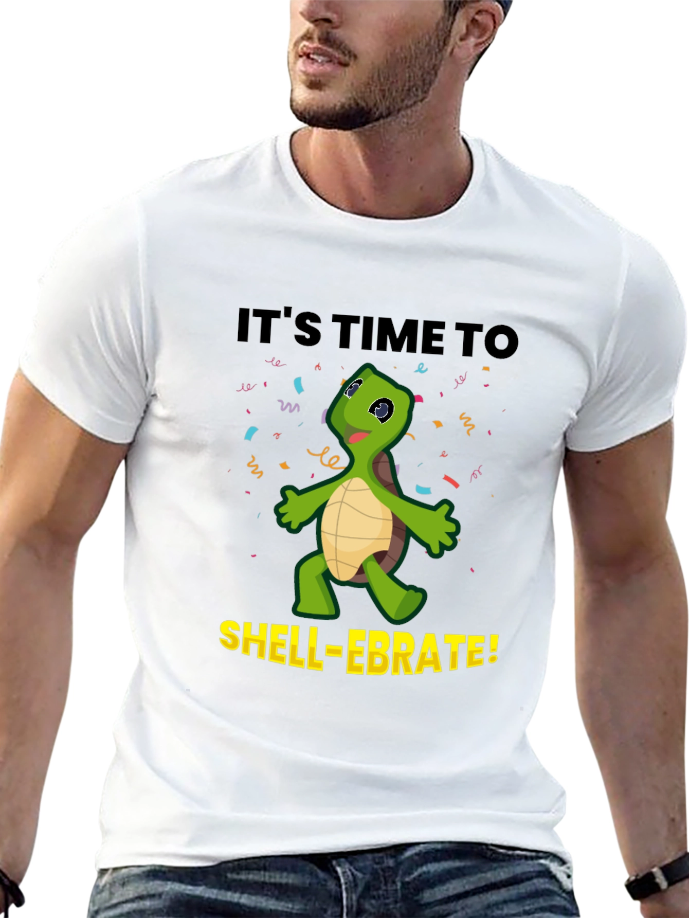 Black It's Time to Shell-ebrate! Fun Turtle T-Shirt view 13