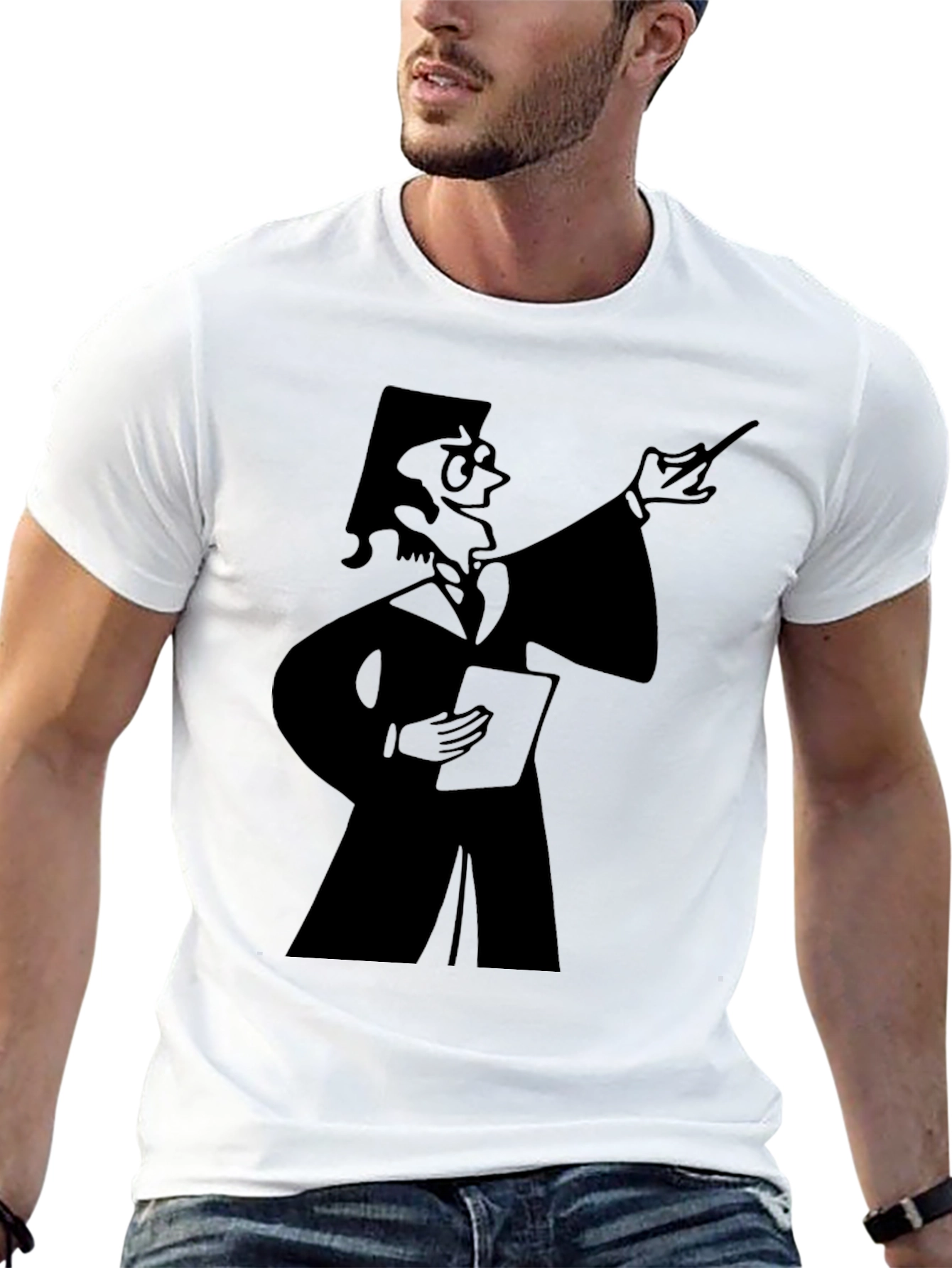 Professor Graphic Tee - Black Cotton T-Shirt - 13