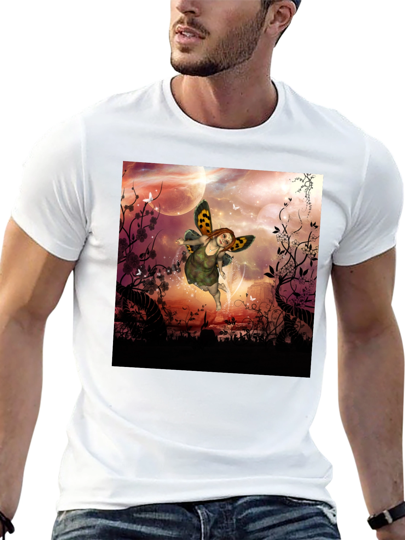 Black Fairy Fantasy Graphic Tee - Unique Design view 13
