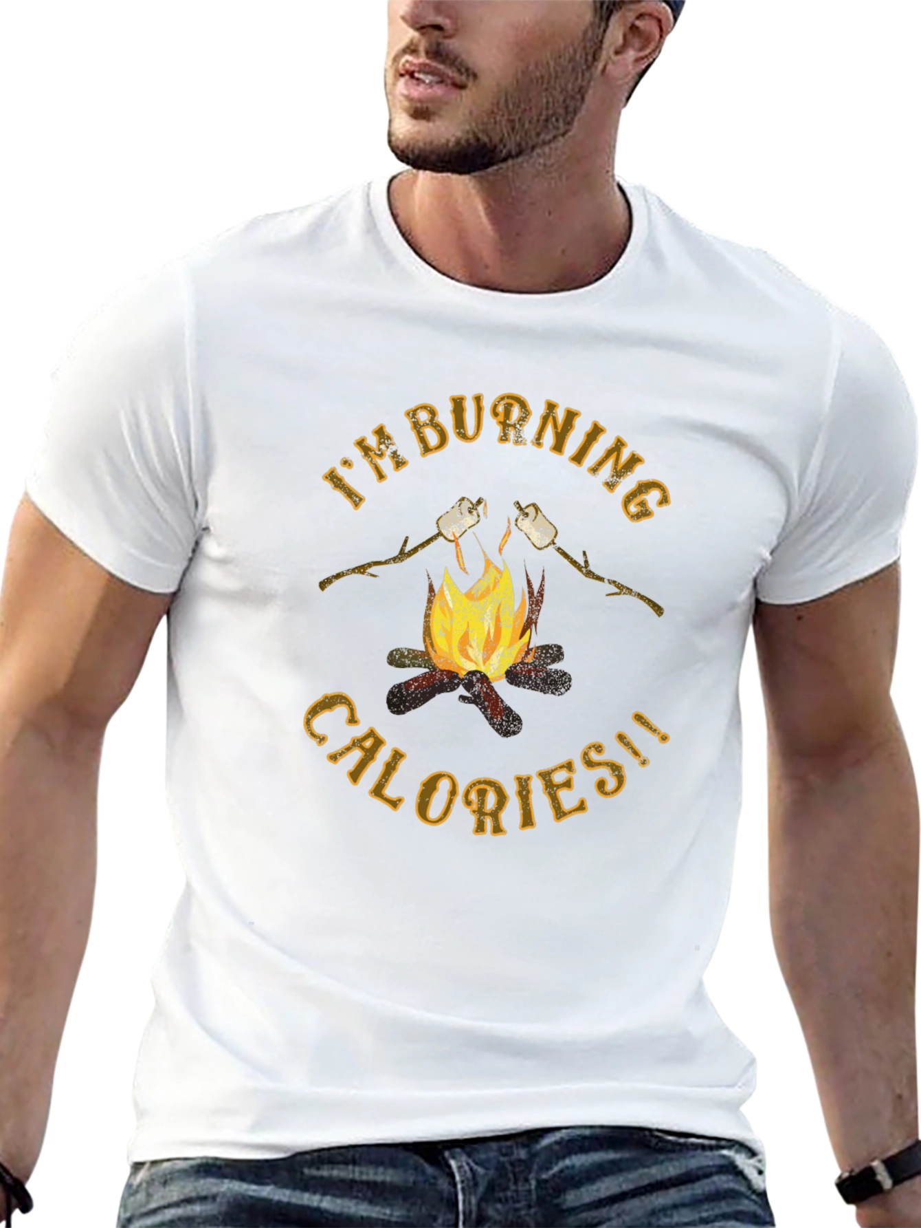 Burning Calories Marshmallow Campfire Graphic Tee - 13